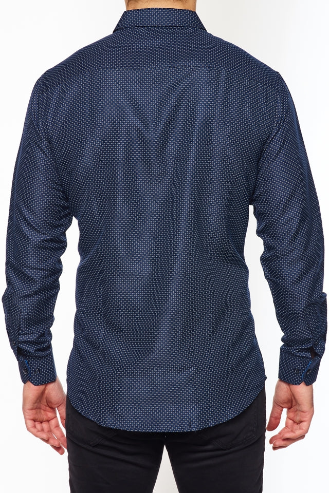 Mens Long Sleeve Printed Casual Button-Down Shirts-HLS2004-116 - Rodeo Clothing wholesale 