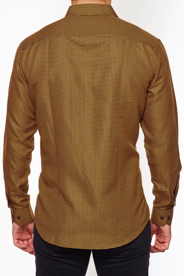 Mens Long Sleeve Printed Casual Button-Down Shirts HLS2004-117