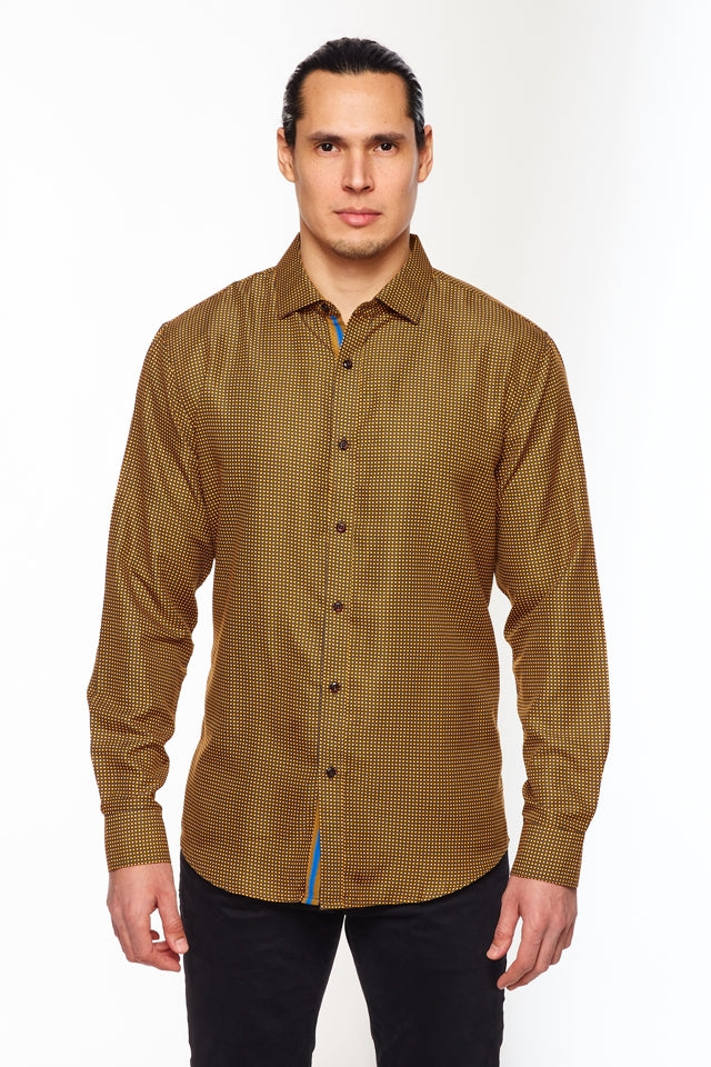 Mens Long Sleeve Printed Casual Button-Down Shirts-HLS2004-117 - Rodeo Clothing wholesale 