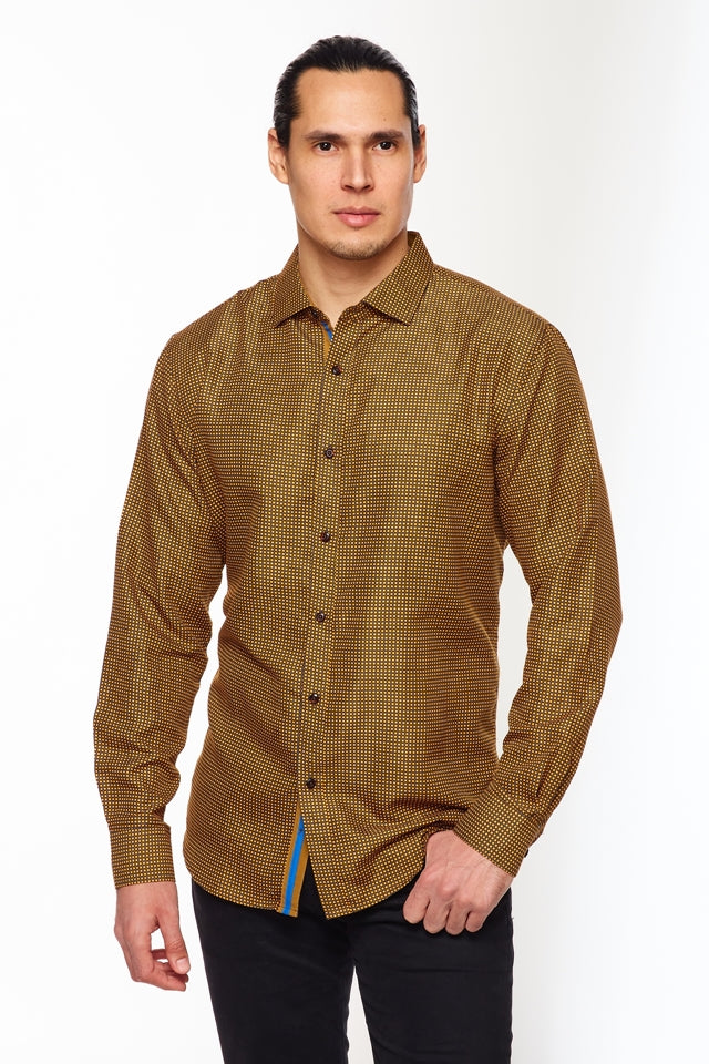 Mens Long Sleeve Printed Casual Button-Down Shirts-HLS2004-117 - Rodeo Clothing wholesale 