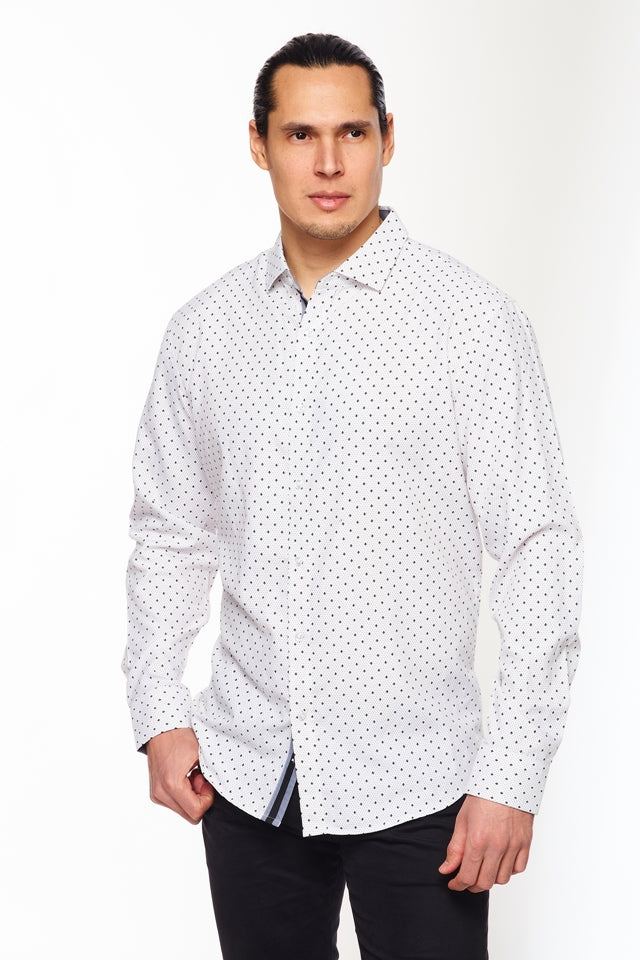 Mens Long Sleeve Printed Casual Button-Down Shirts HLS2004-120