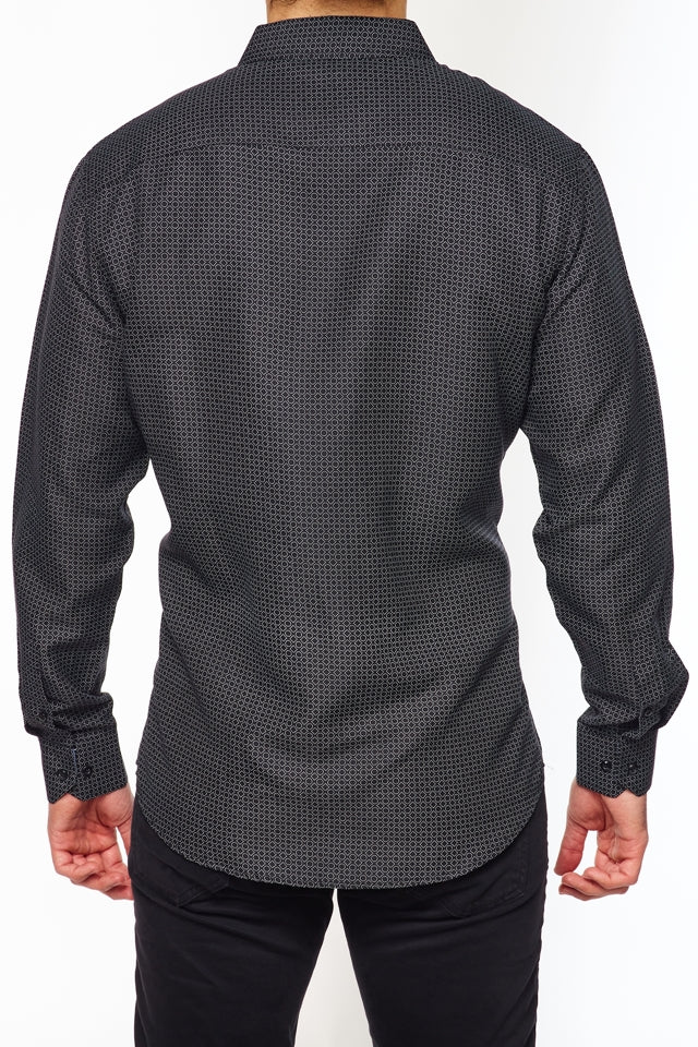 Mens Long Sleeve Printed Casual Button-Down Shirts-HLS2004-121 - Rodeo Clothing wholesale 