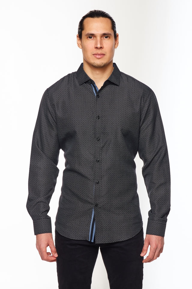 Mens Long Sleeve Printed Casual Button-Down Shirts-HLS2004-121 - Rodeo Clothing wholesale 