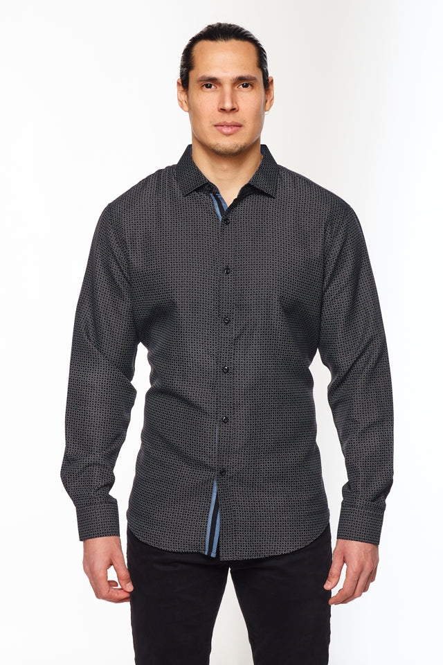 Mens Long Sleeve Printed Casual Button-Down Shirts HLS2004-121