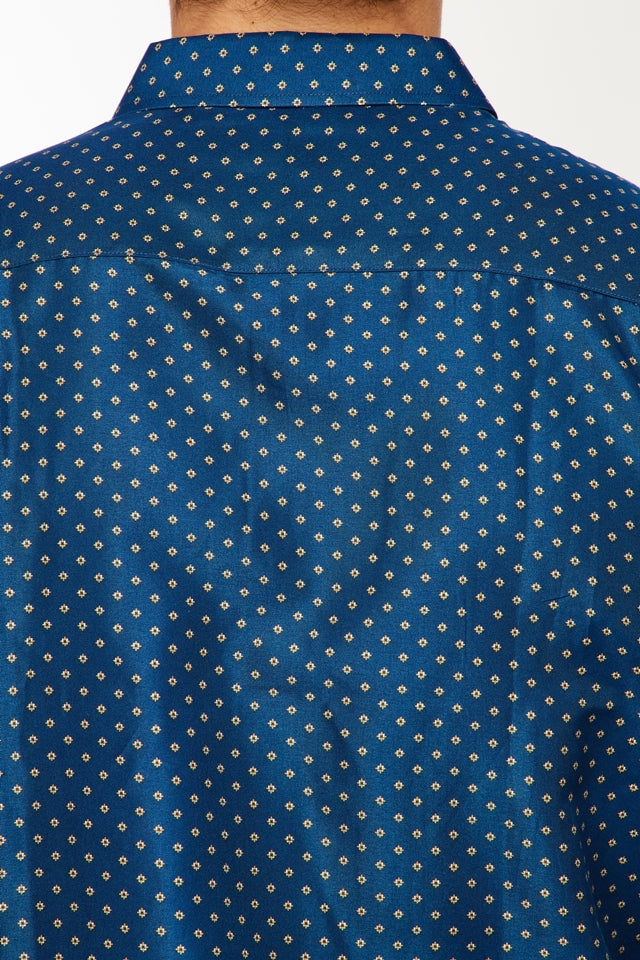 Mens Long Sleeve Printed Casual Button-Down Shirts-HLS2004-118 - Rodeo Clothing wholesale 