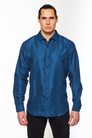 Mens Long Sleeve Printed Casual Button-Down Shirts-HLS2004-118 - Rodeo Clothing wholesale 