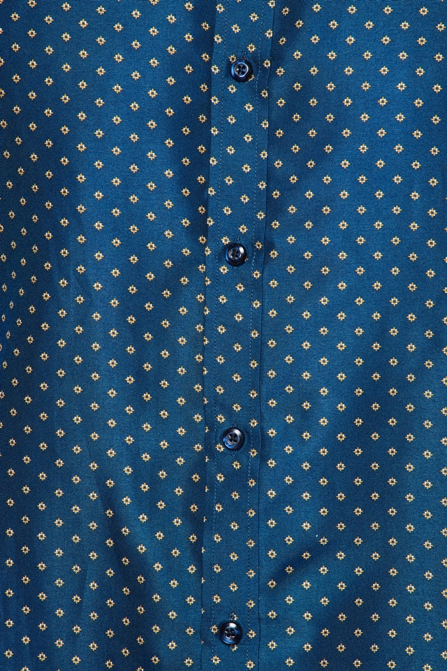 Mens Long Sleeve Printed Casual Button-Down Shirts-HLS2004-118 - Rodeo Clothing wholesale 