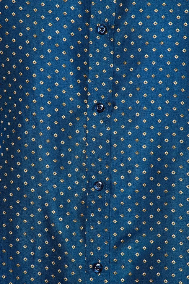 Mens Long Sleeve Printed Casual Button-Down Shirts HLS2004-118