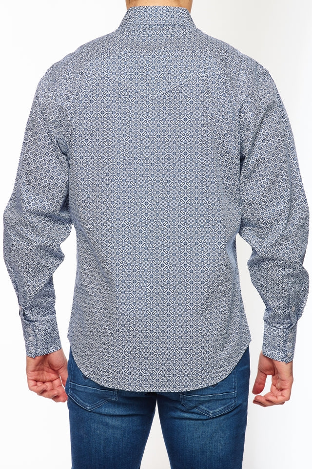 Men's Western Pearl Snaps Print Shirt - PS100L-157