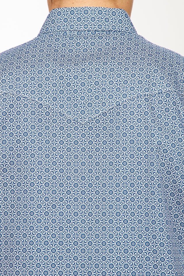 Men's Western Pearl Snaps Print Shirt - PS100L-157