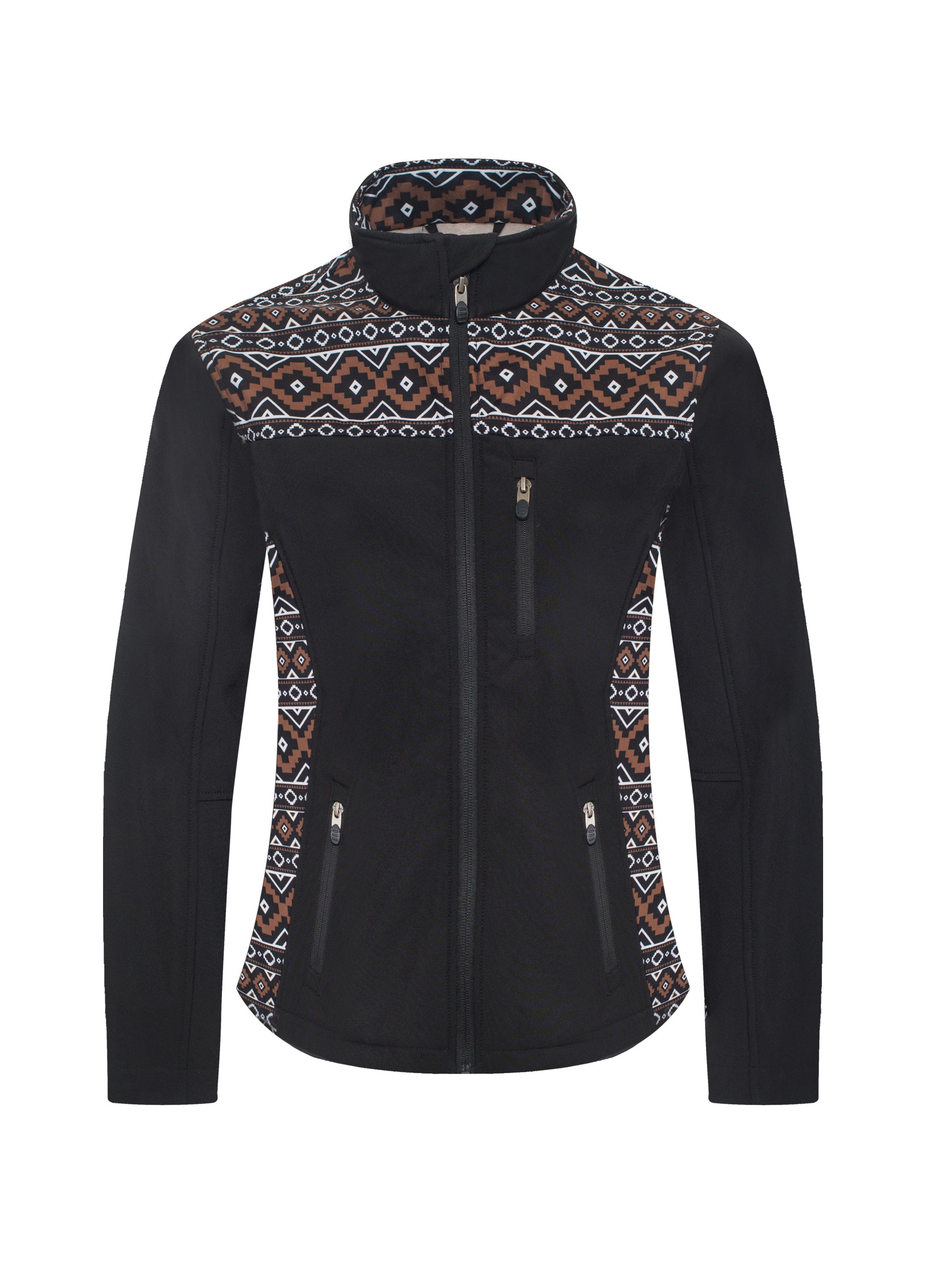 Women's Western Aztec Print Jacket-LJ650EMB-AZ-BLACK-BROWN - Rodeo Clothing wholesale 