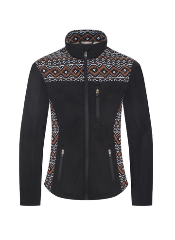 Women's Western Aztec Print Jacket-LJ650EMB-AZ-BLACK-BROWN - Rodeo Clothing wholesale 