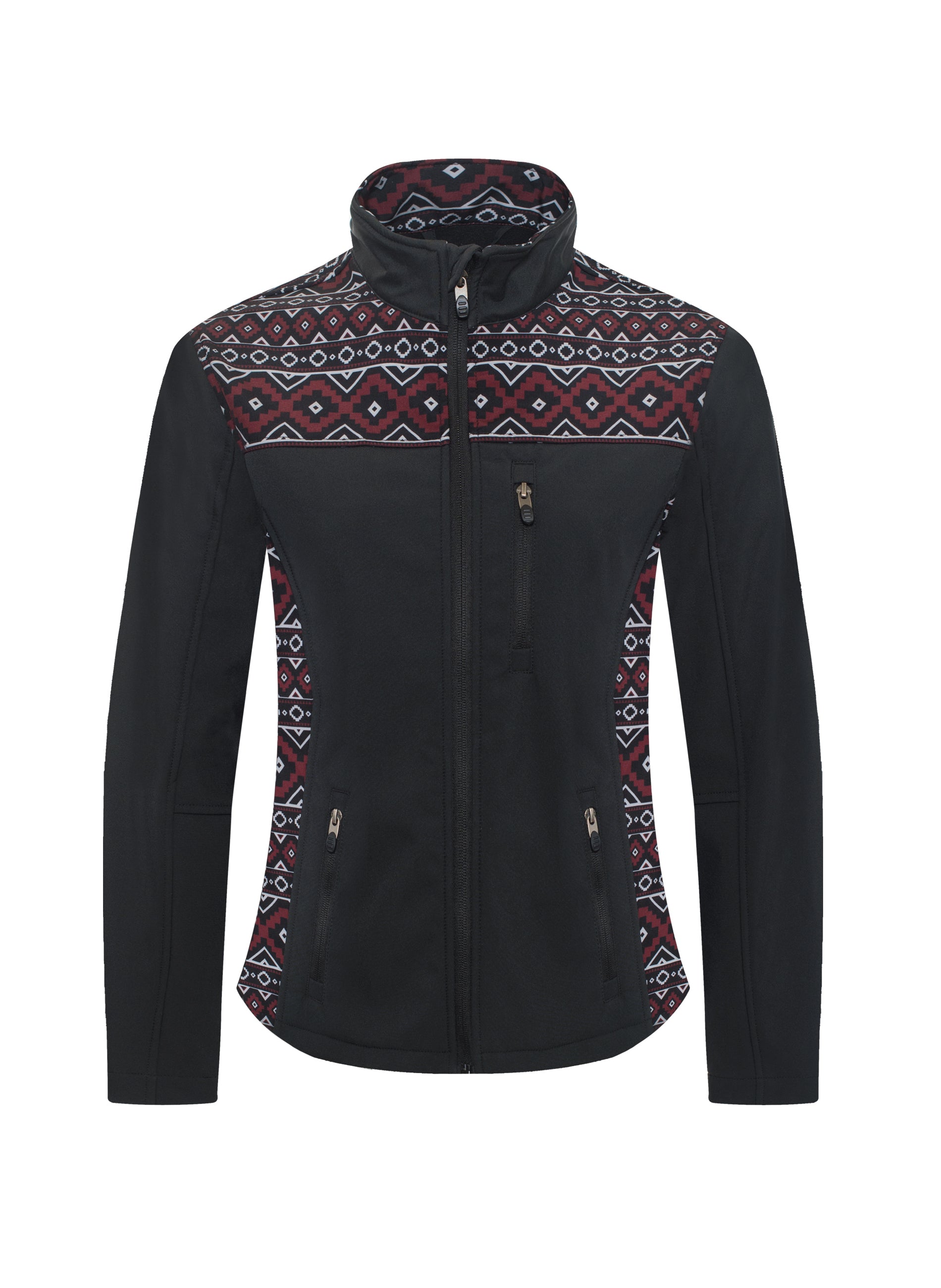 Women's Western Aztec Print Jacket-LJ650EMB-AZ-BLACK-BURG - Rodeo Clothing wholesale 