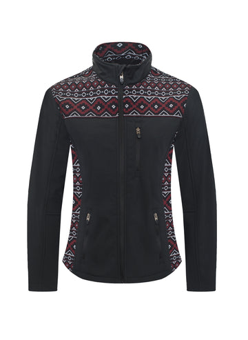 Women's Western Aztec Print Jacket-LJ650EMB-AZ-BLACK-BURG - Rodeo Clothing wholesale 