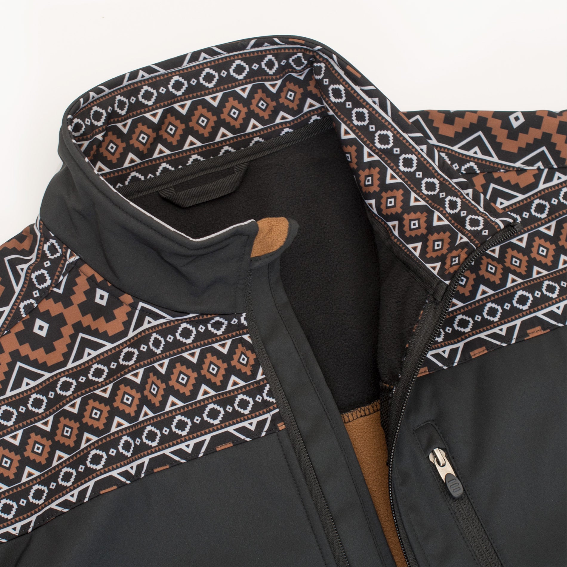 Women's Western Aztec Print Jacket -LJ650EMB-AZ-BLACK-BROWN