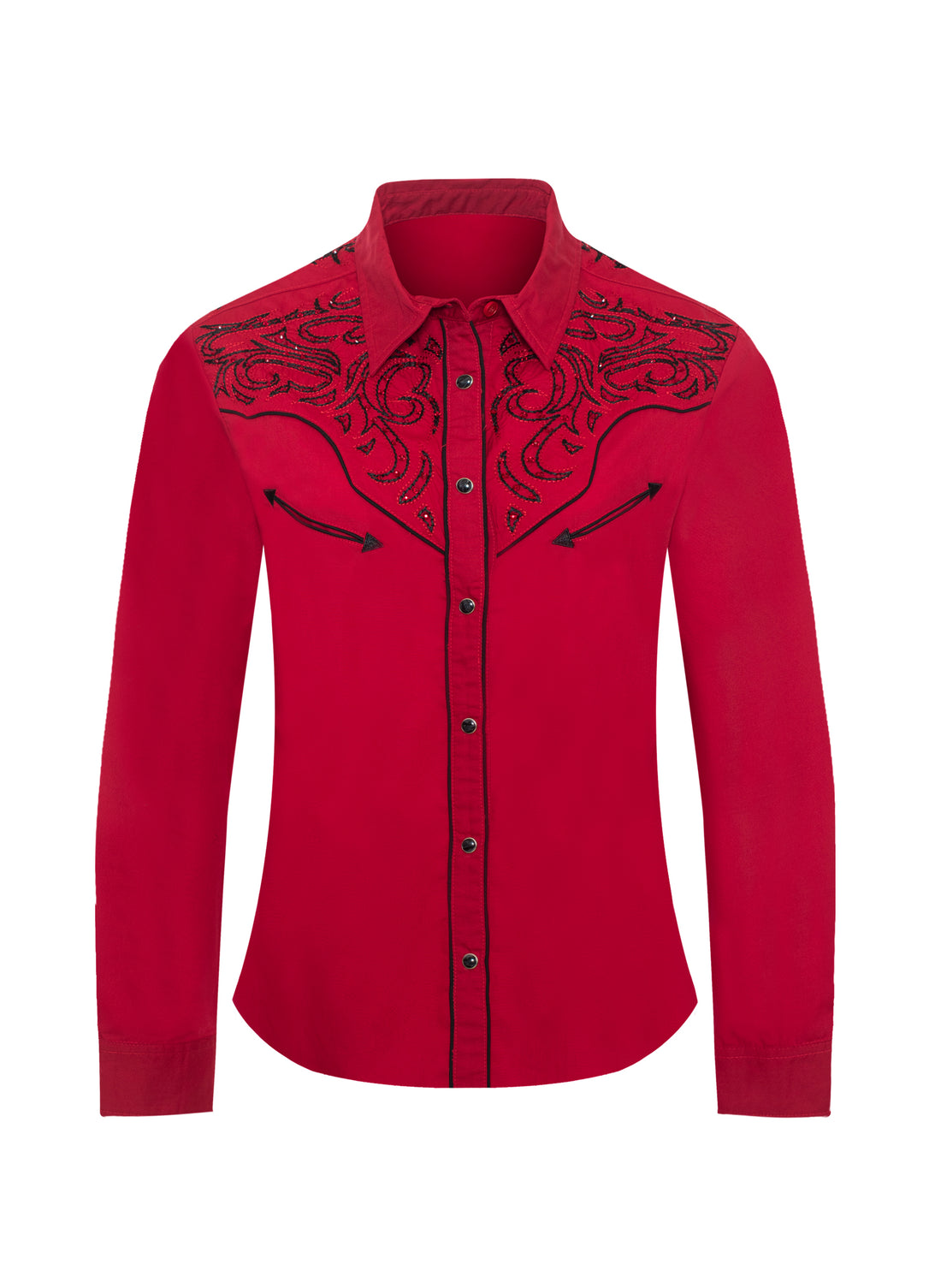 Women’s Western Embroidered diamond studded Shirts-LS500D-525 - Rodeo Clothing wholesale 