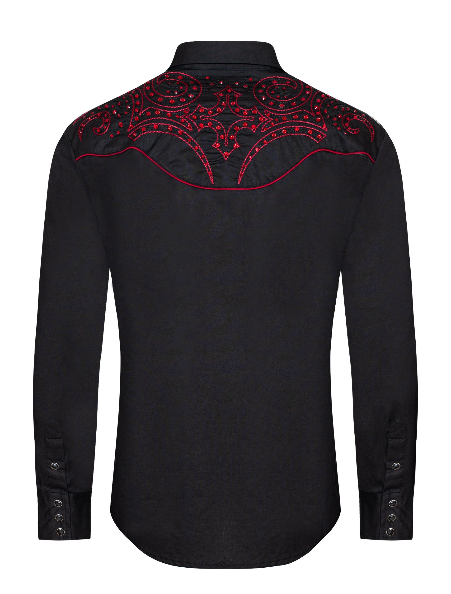 Men's Western Cowboy Embroidery Shirt-PS500D-1004 - Rodeo Clothing wholesale 