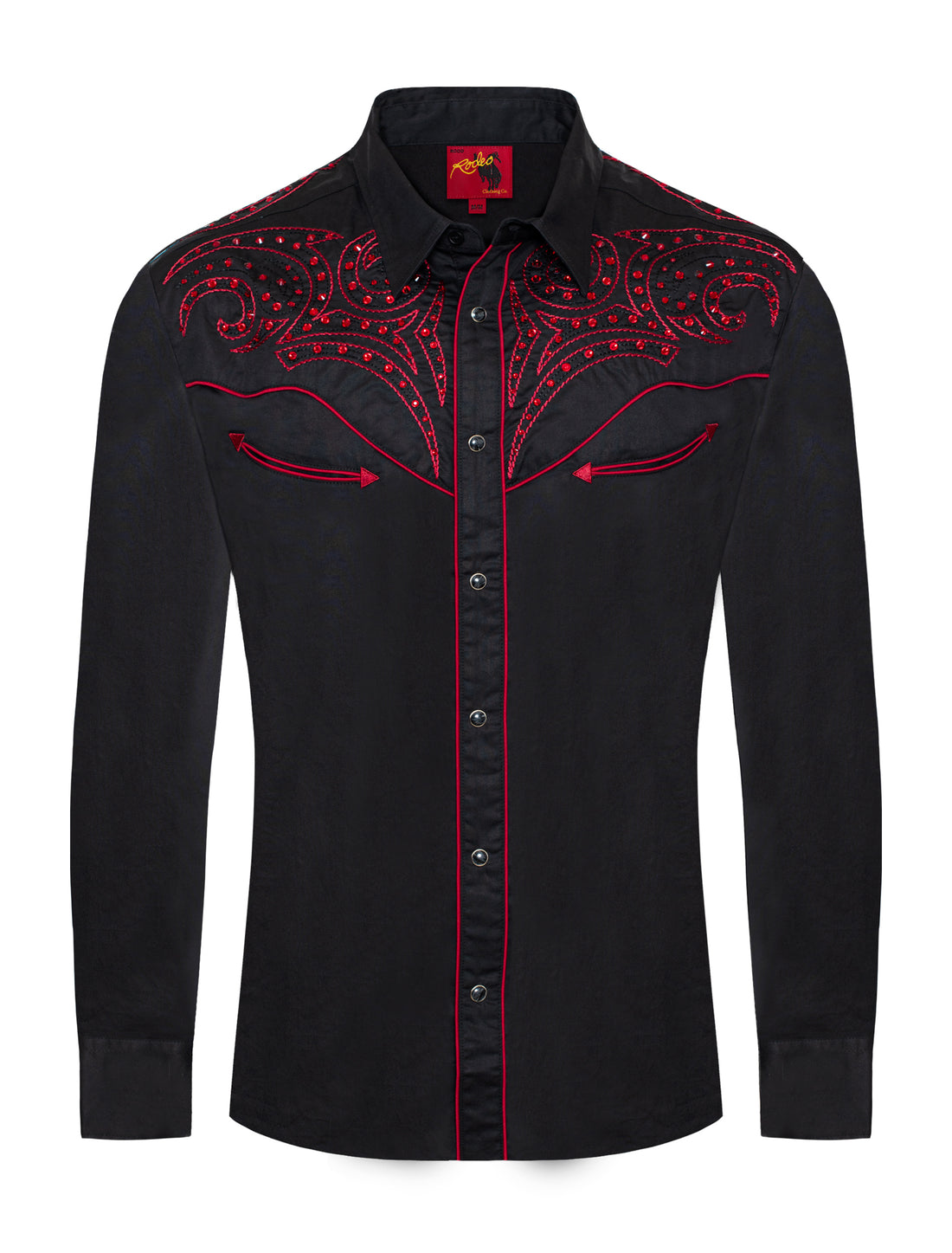 Men's Western Cowboy Embroidery Shirt-PS500D-1004 - Rodeo Clothing wholesale 