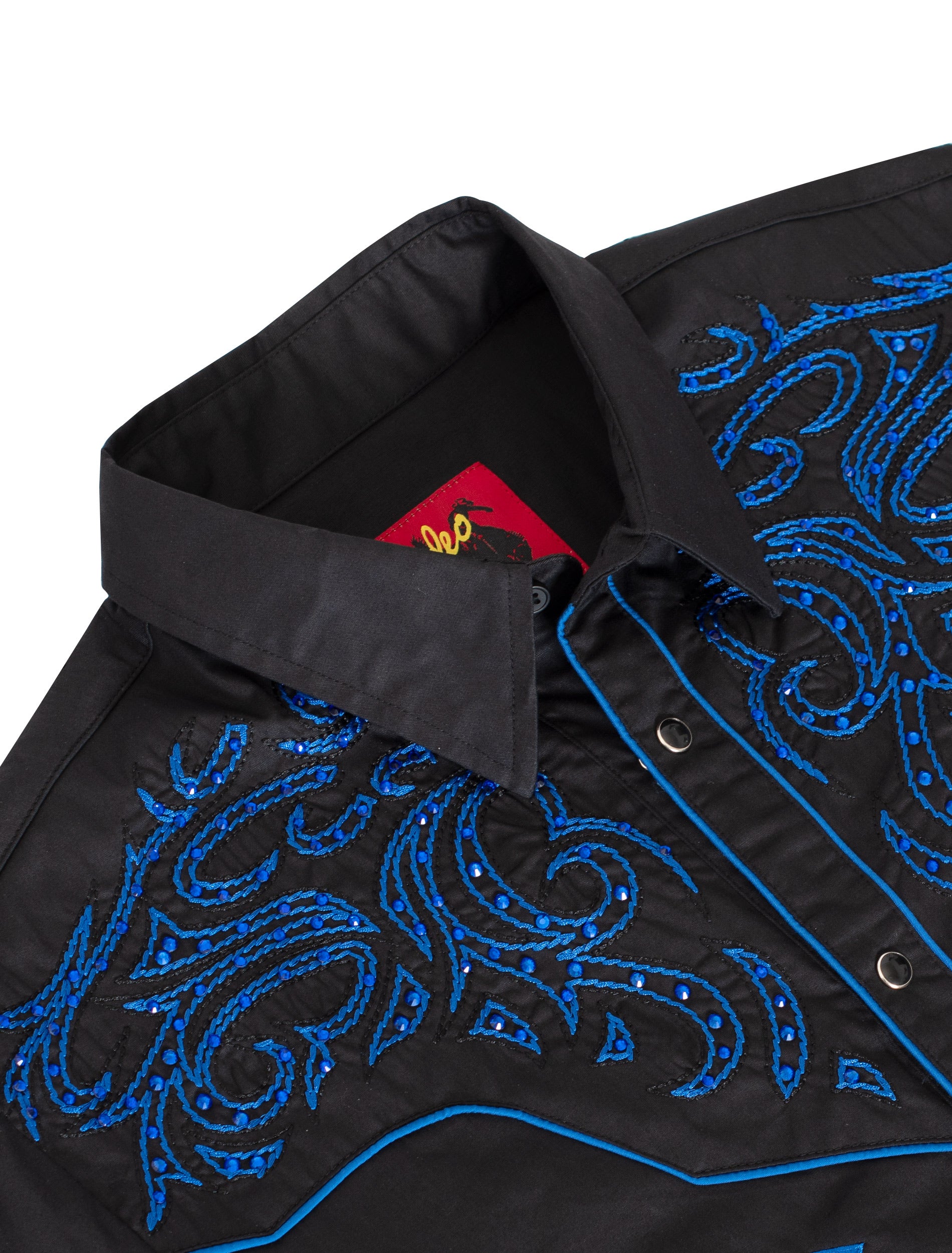 Men's Western Cowboy Embroidery Shirt-PS500D-1006 - Rodeo Clothing wholesale 
