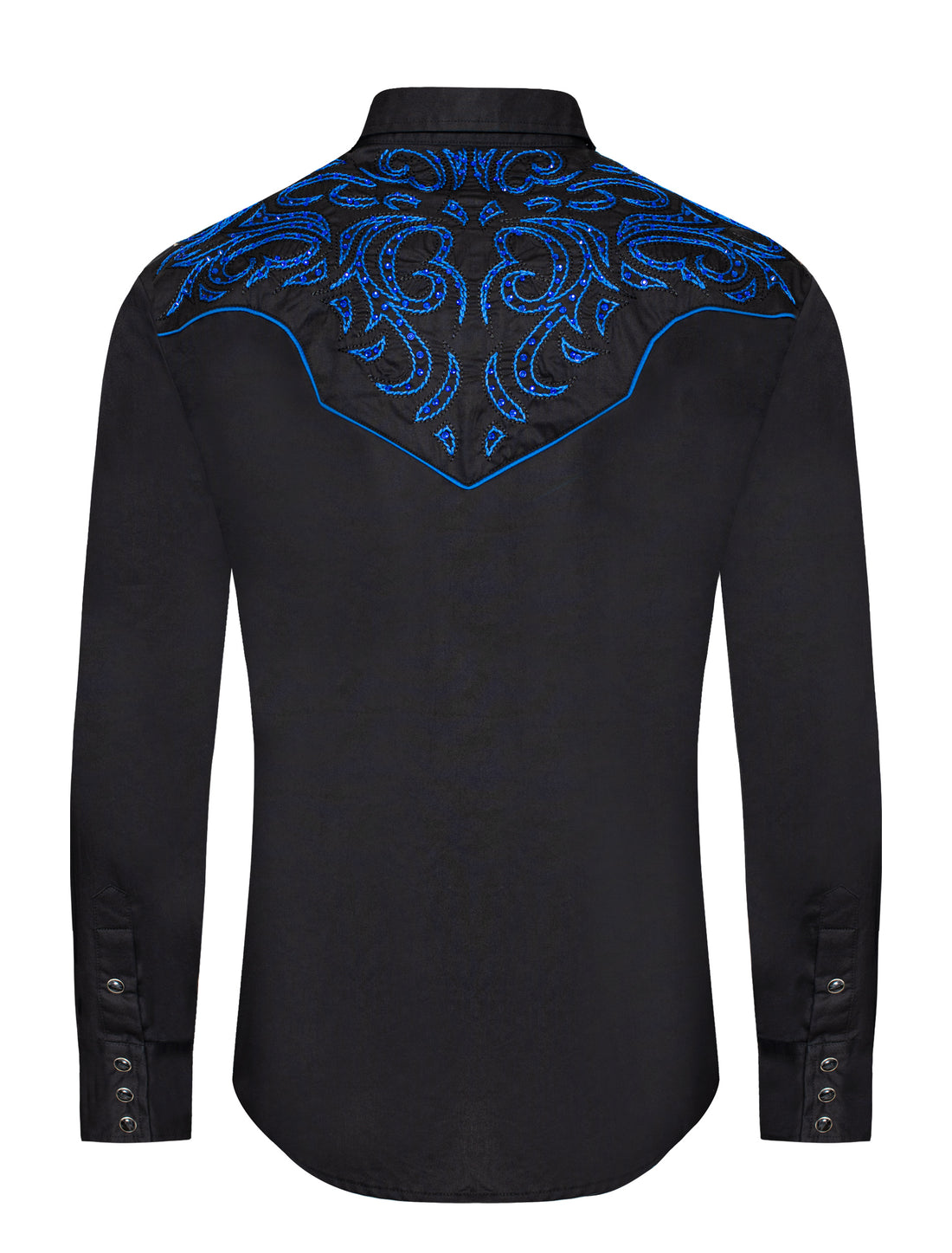 Men's Western Cowboy Embroidery Shirt-PS500D-1006 - Rodeo Clothing wholesale 