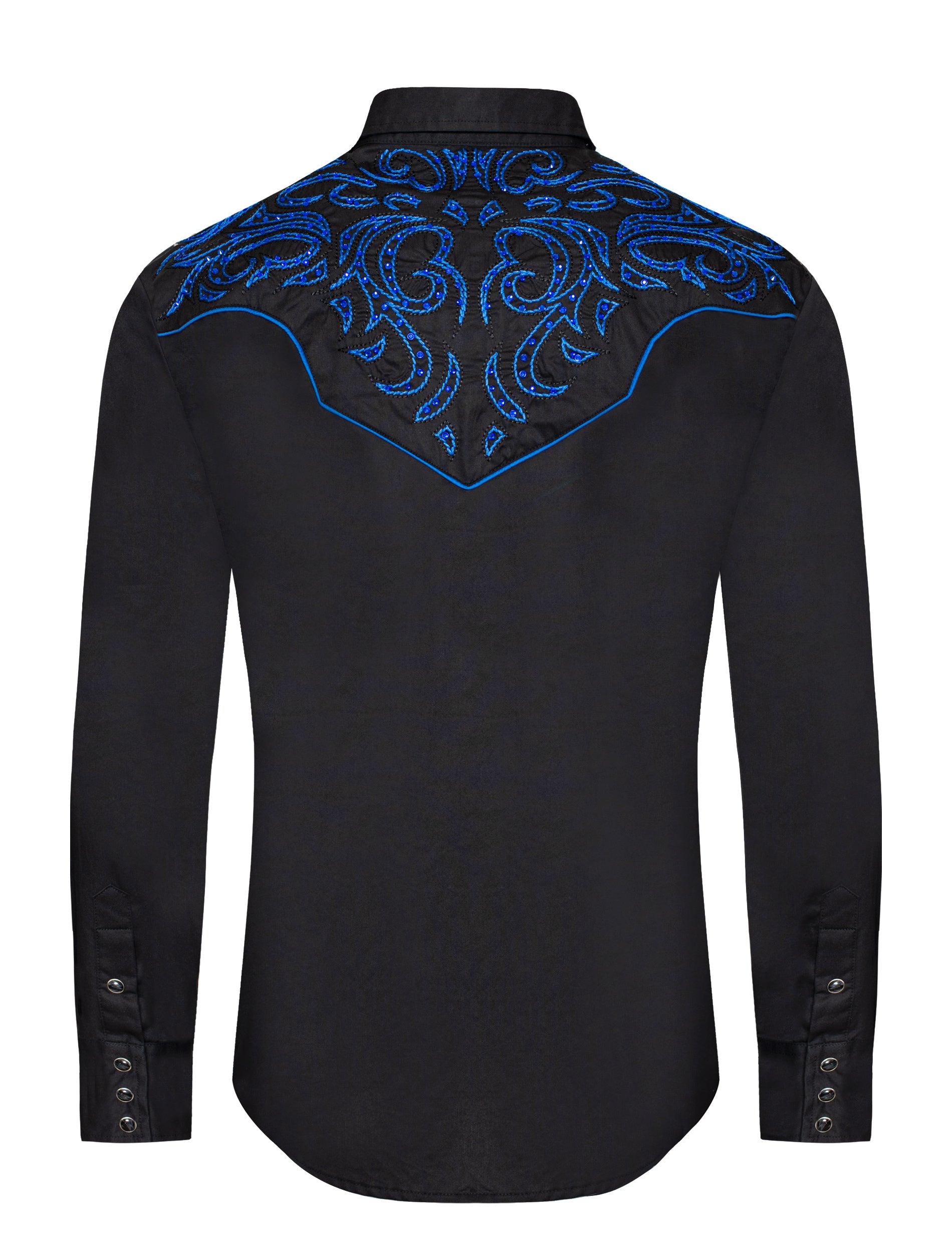 Men's Western Cowboy Embroidery Shirt-PS500D-1006 - Rodeo Clothing wholesale 