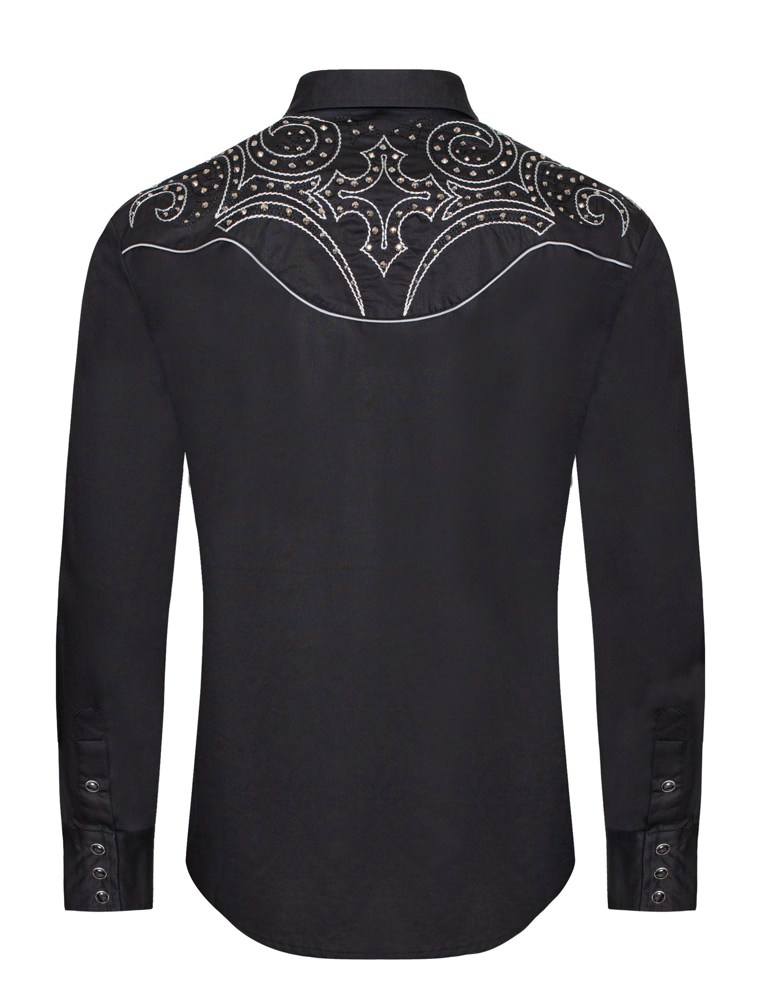 Men's Western Cowboy Embroidery Shirt-PS500D-1001