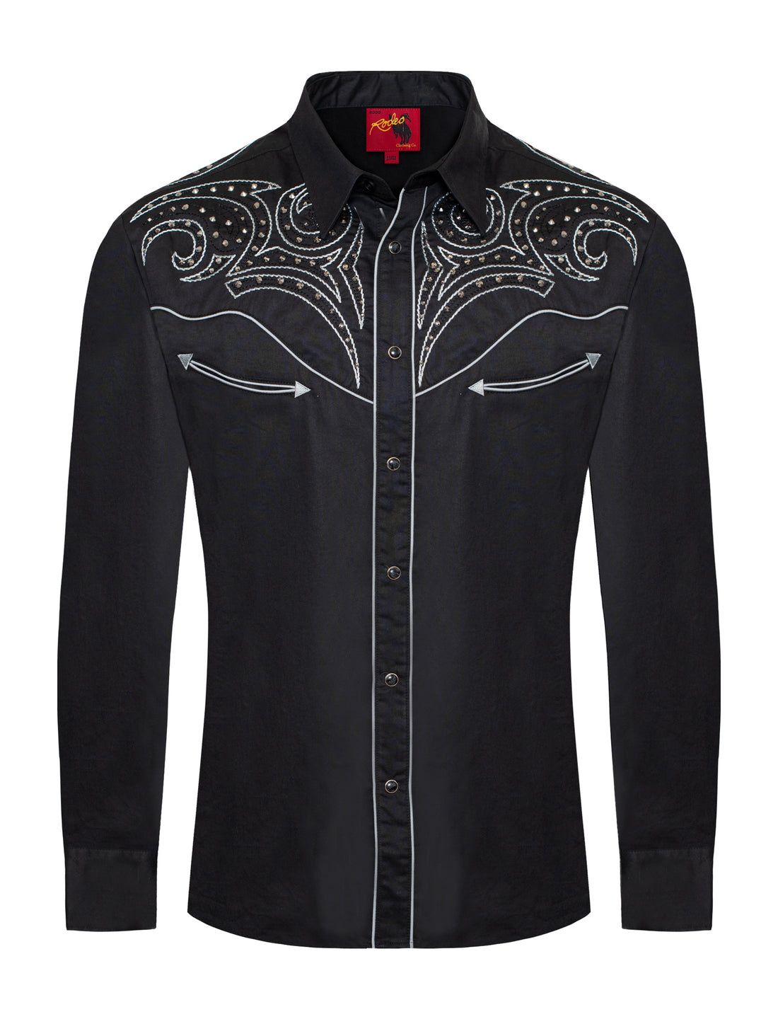 Men's Western Cowboy Embroidery Shirt-PS500D-1001 - Rodeo Clothing wholesale 
