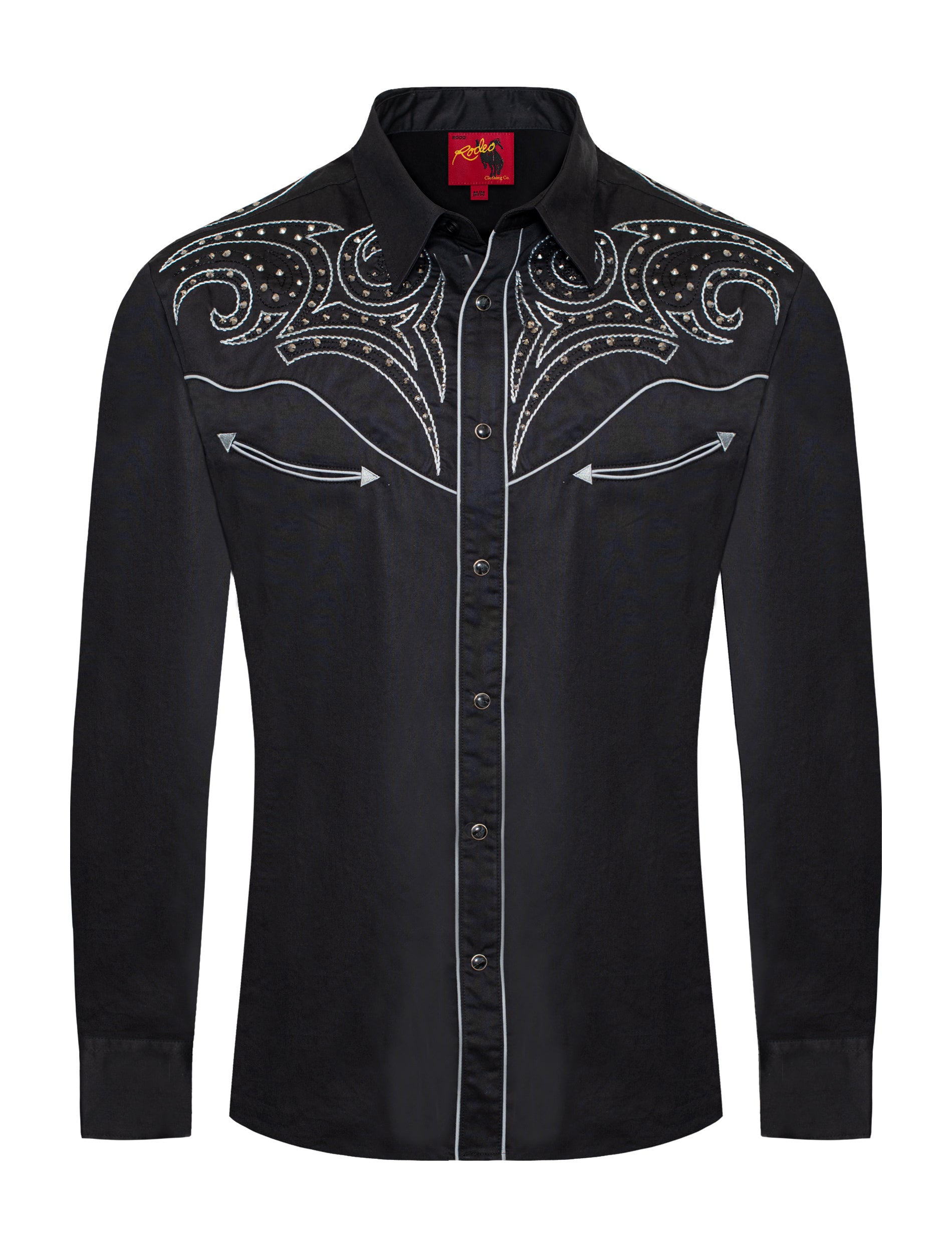 Men's Western Cowboy Embroidery Shirt-PS500D-1001 - Rodeo Clothing wholesale 