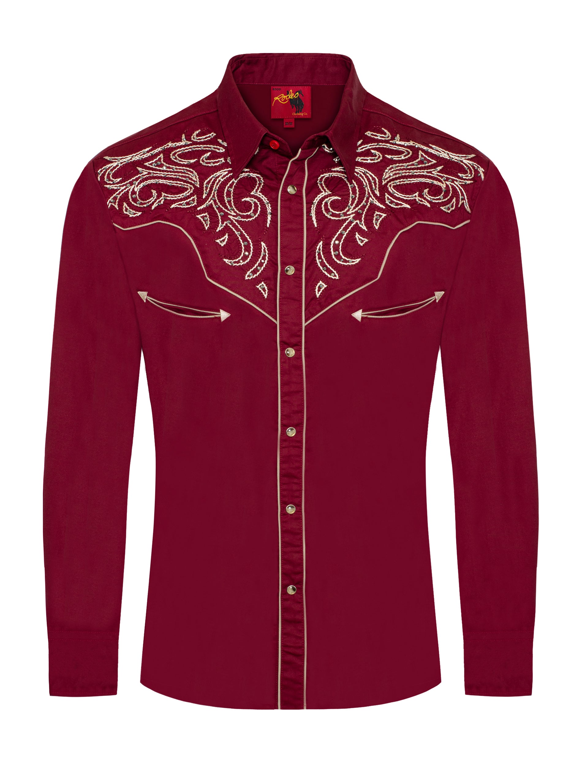 Rodeo Clothing Western Cowboy Dress Shirt with Embroidery for Outdoor ...