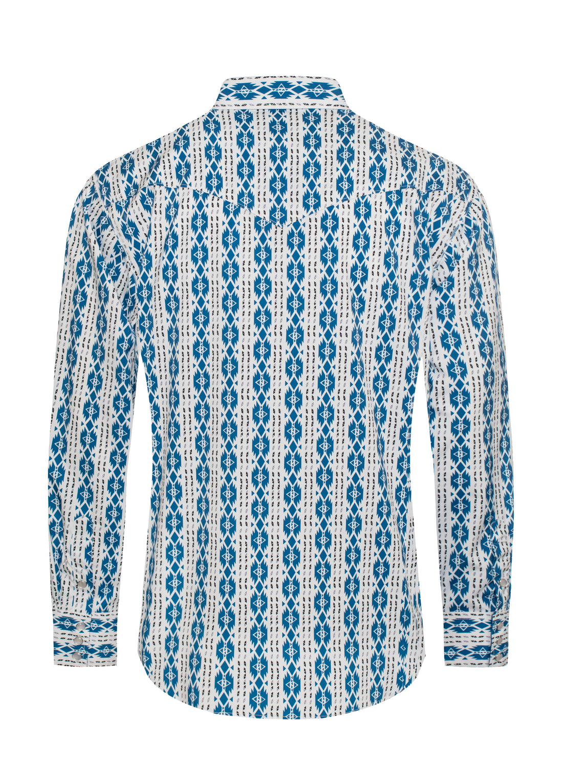 Men's Western Pearl Snap Aztec Print Shirt-MPS110L-1059