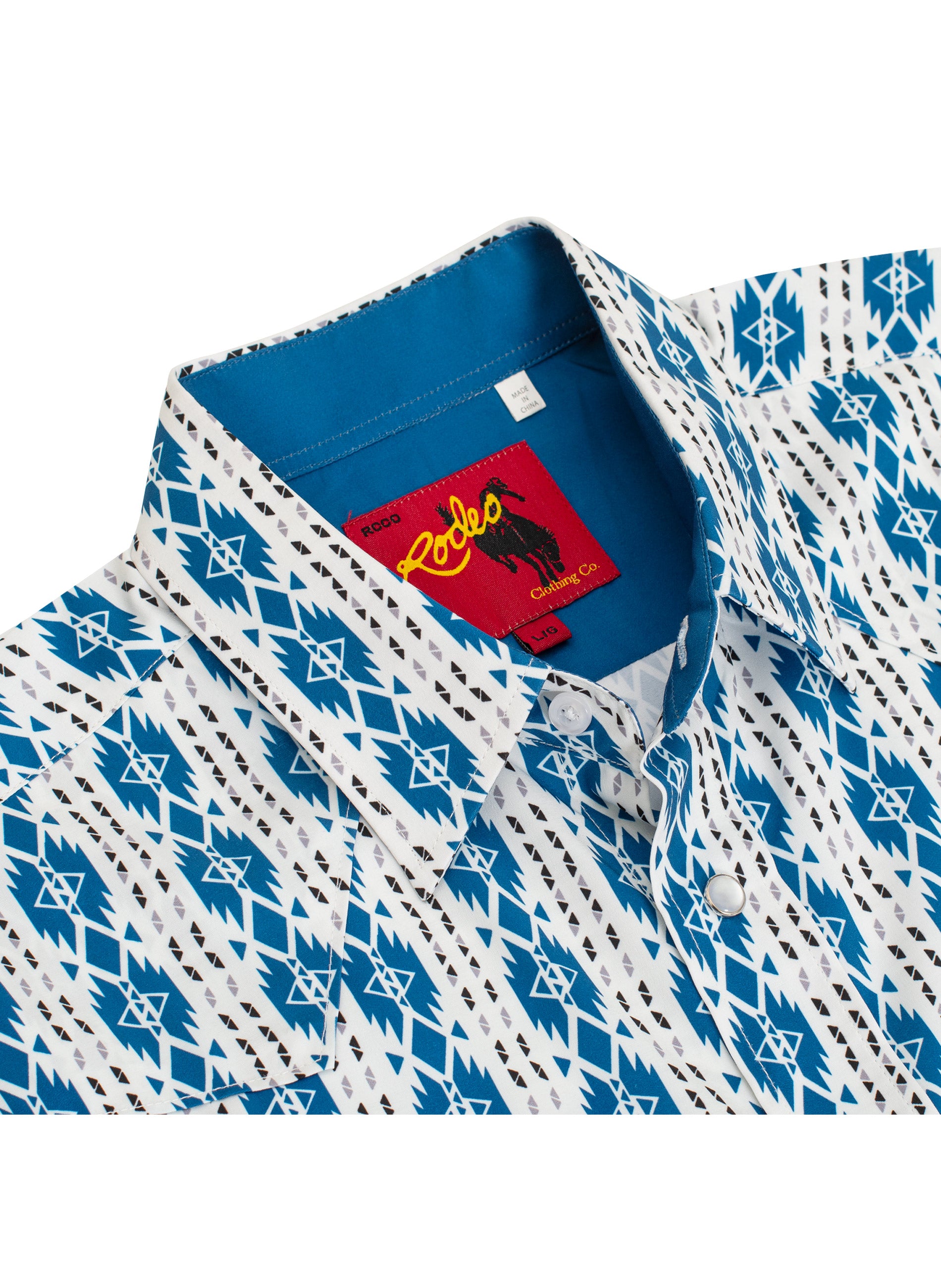 Men's Western Pearl Snap Aztec Print Shirt-MPS110L-1059