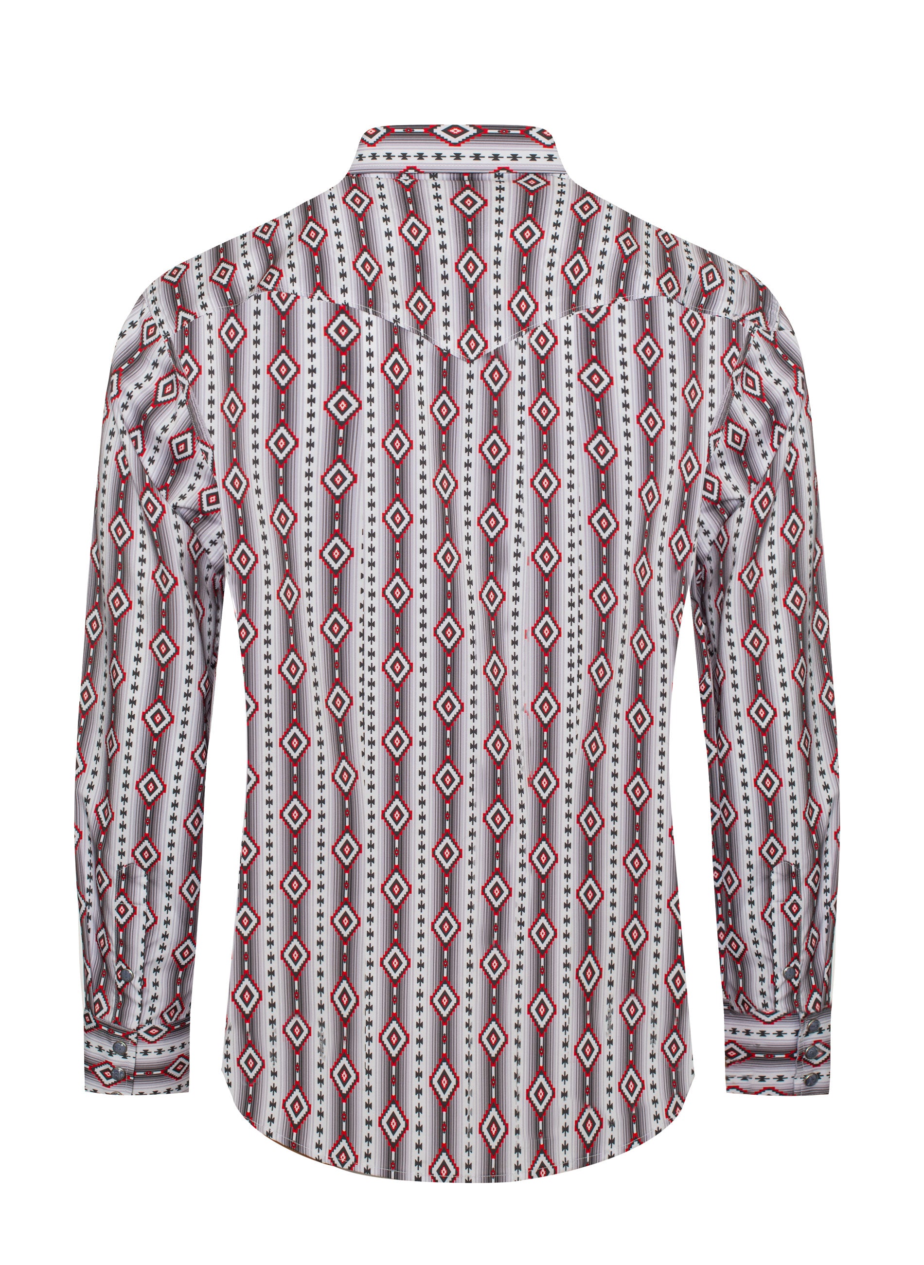 Men's Western Pearl Snap Aztec Print Shirt-MPS110L-1060
