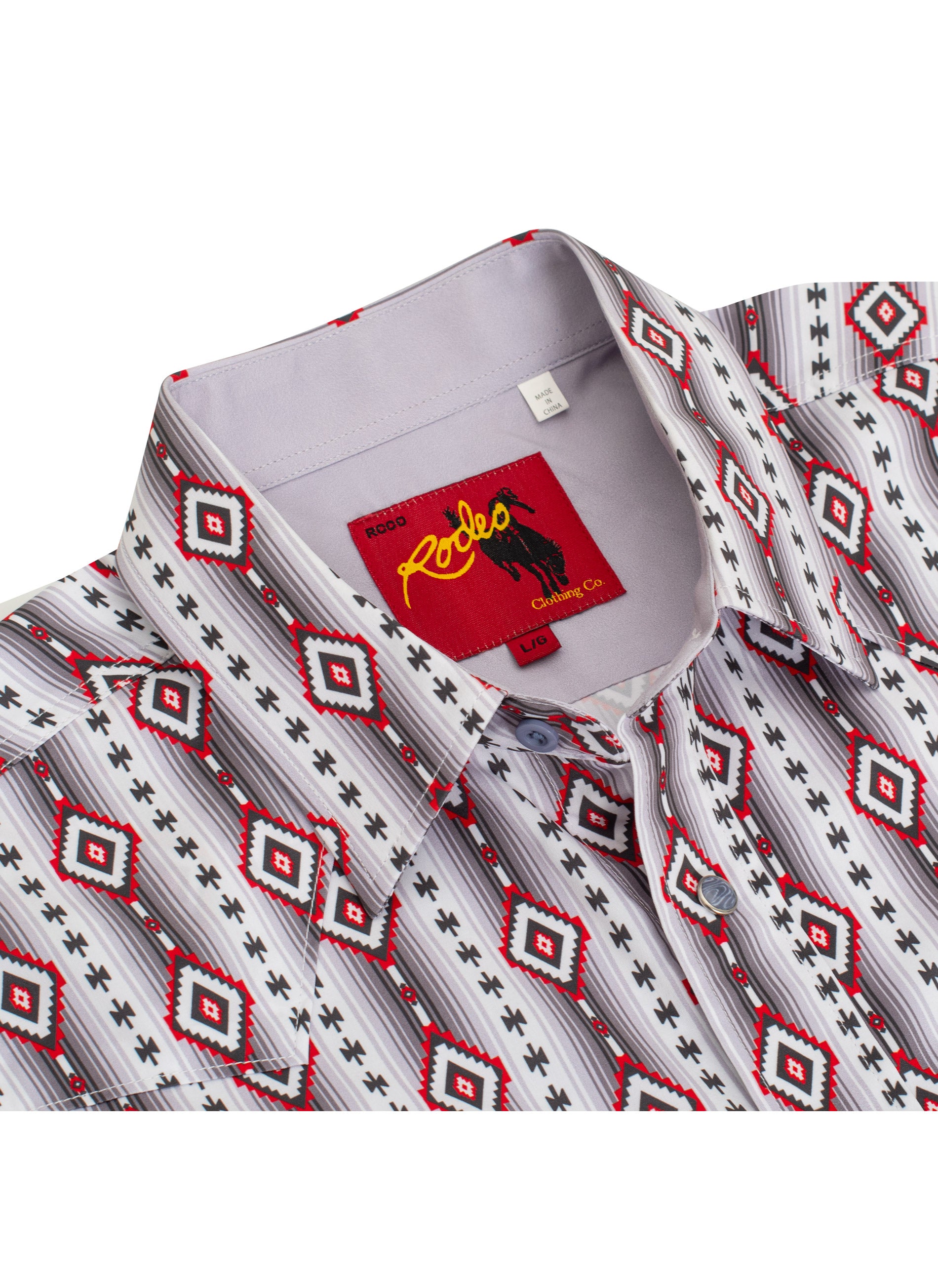 Men's Western Pearl Snap Aztec Print Shirt-MPS110L-1060