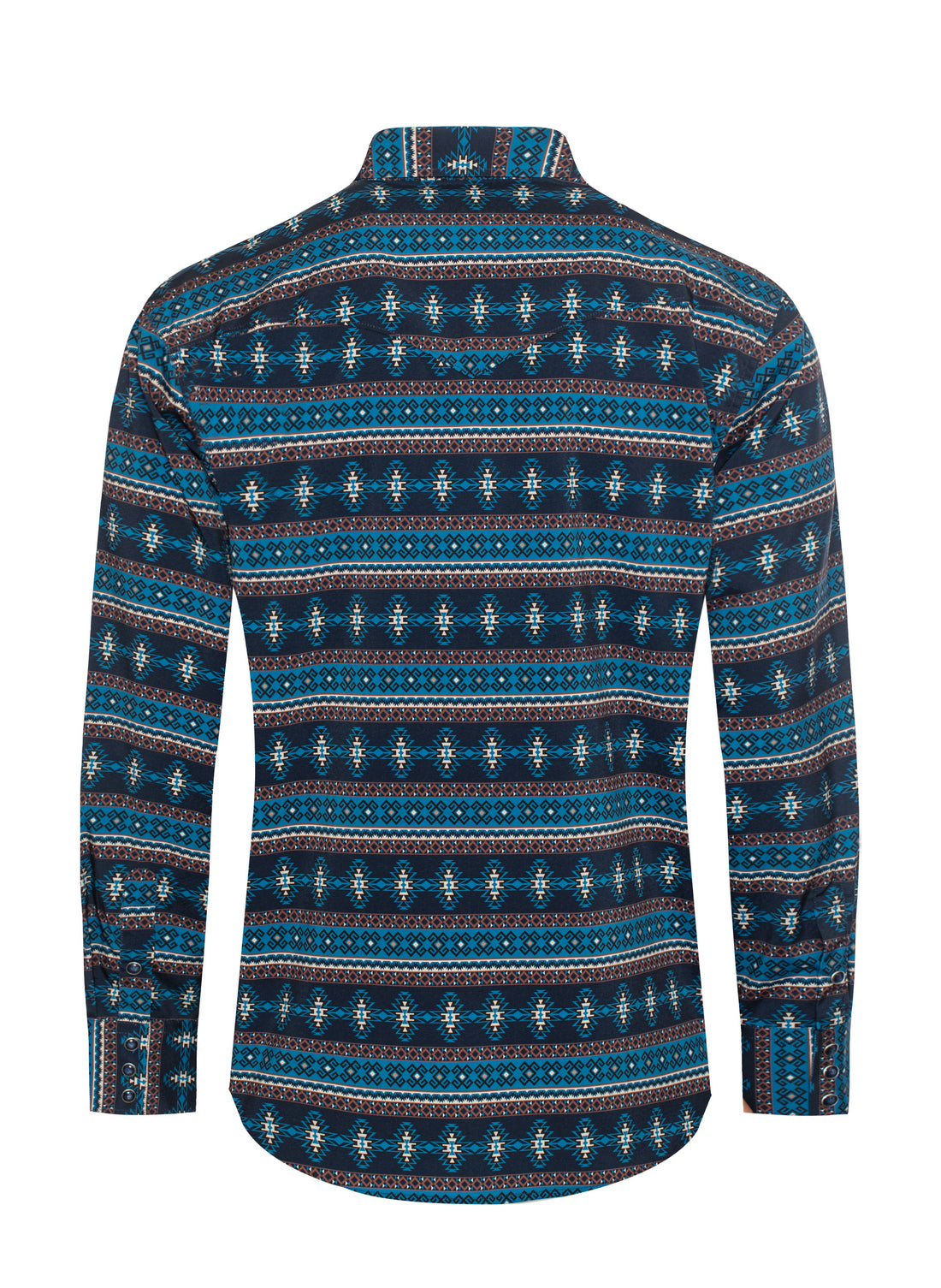 Men's Western Pearl Snap Aztec Print Shirt-MPS110L-1062