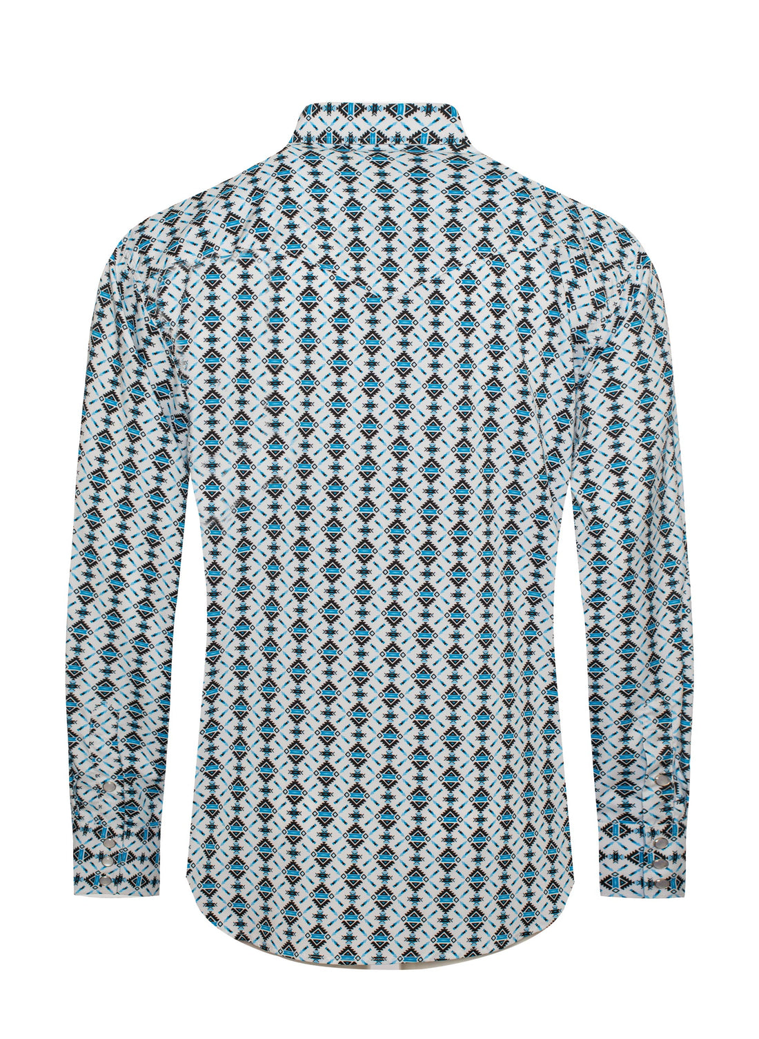 Men's Western Pearl Snap Aztec Print Shirt-MPS110L-1063