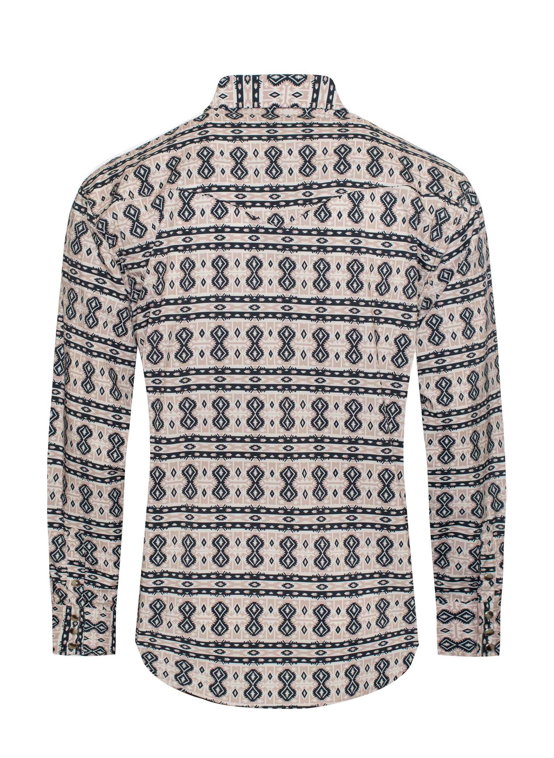 Men's Western Pearl Snap Print Shirt-MPS110L-1066