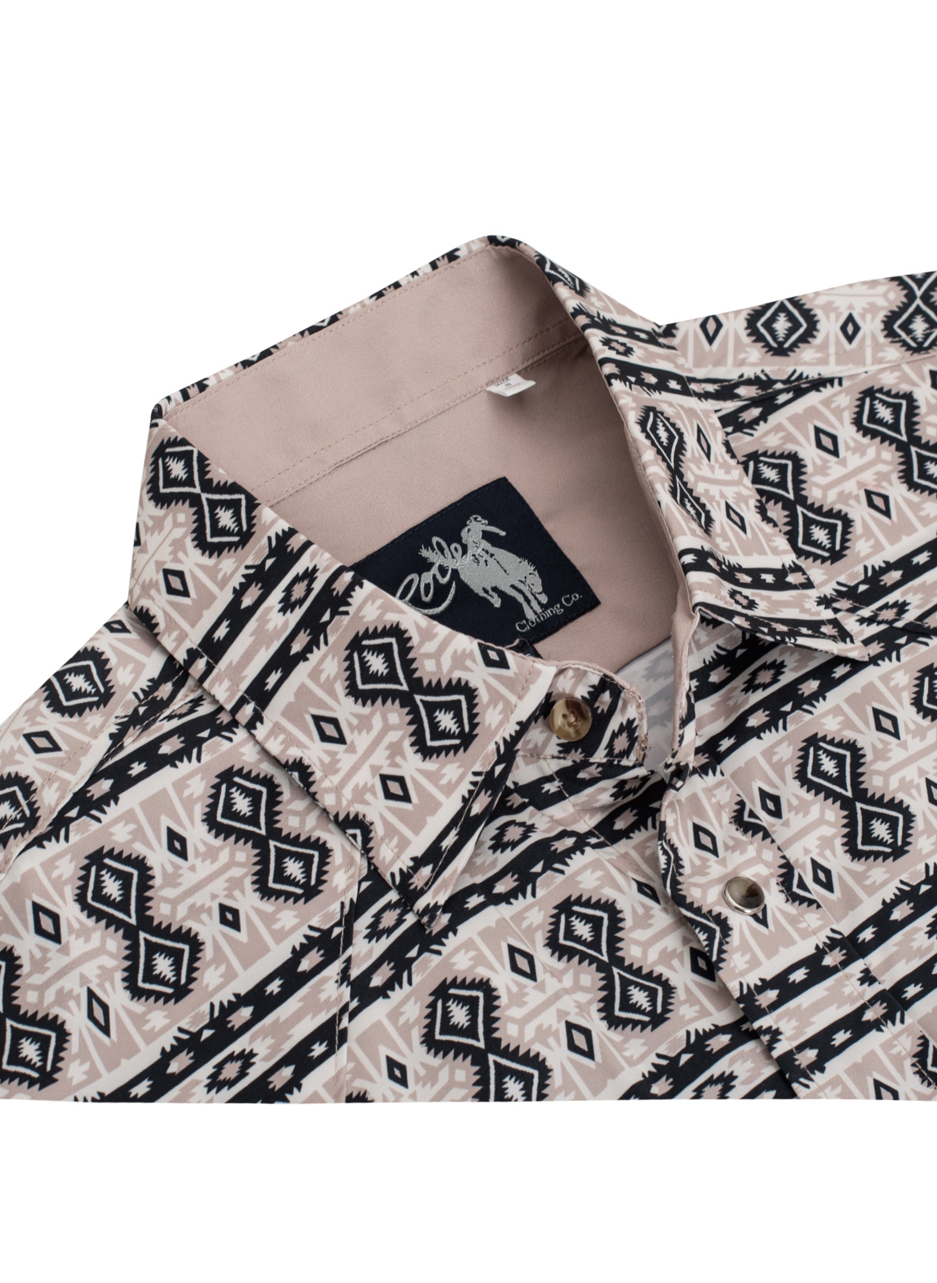 Men's Western Pearl Snap Print Shirt-MPS110L-1066
