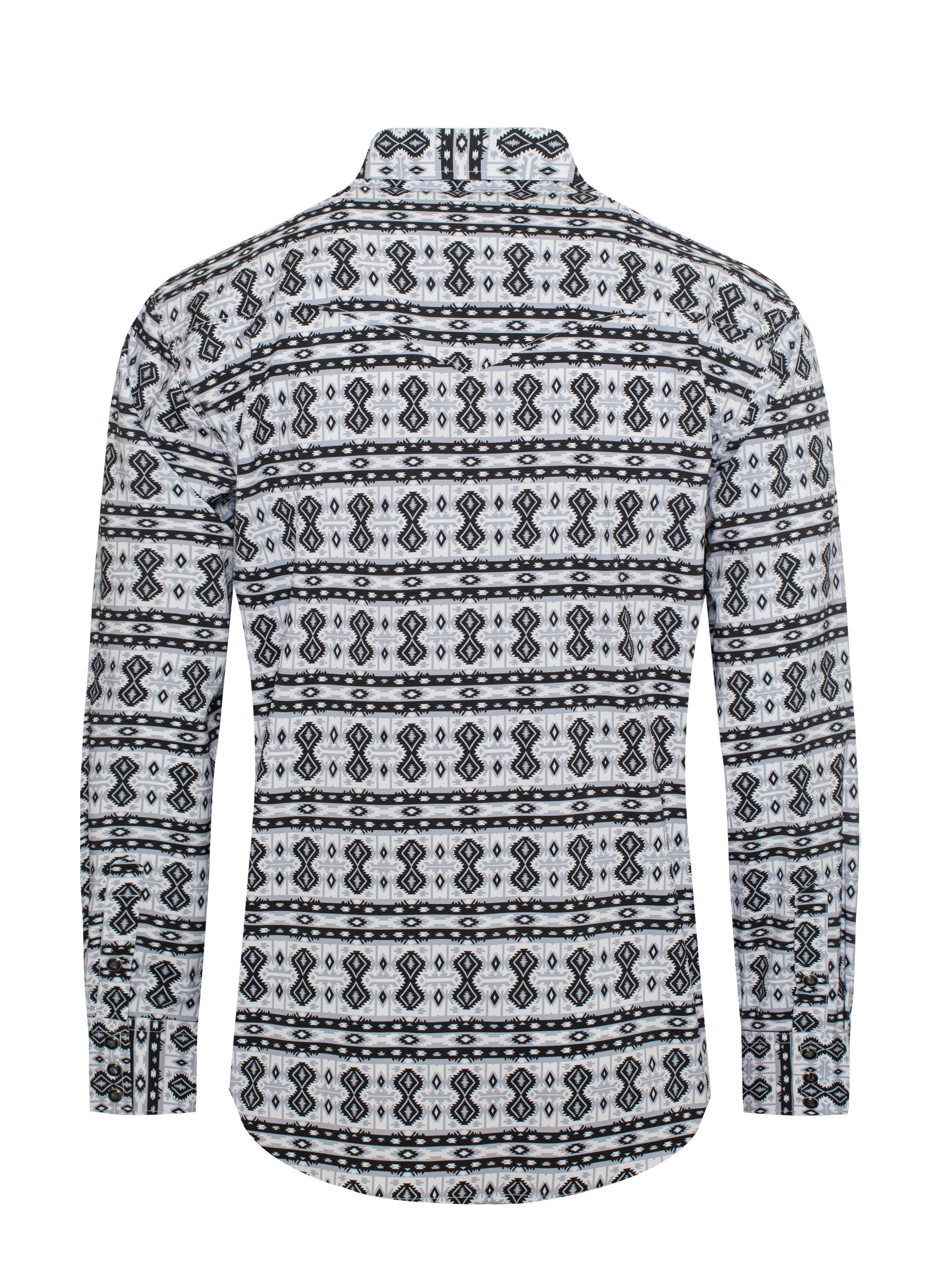 Men's Western Pearl Snap Print Shirt-MPS110L-1061