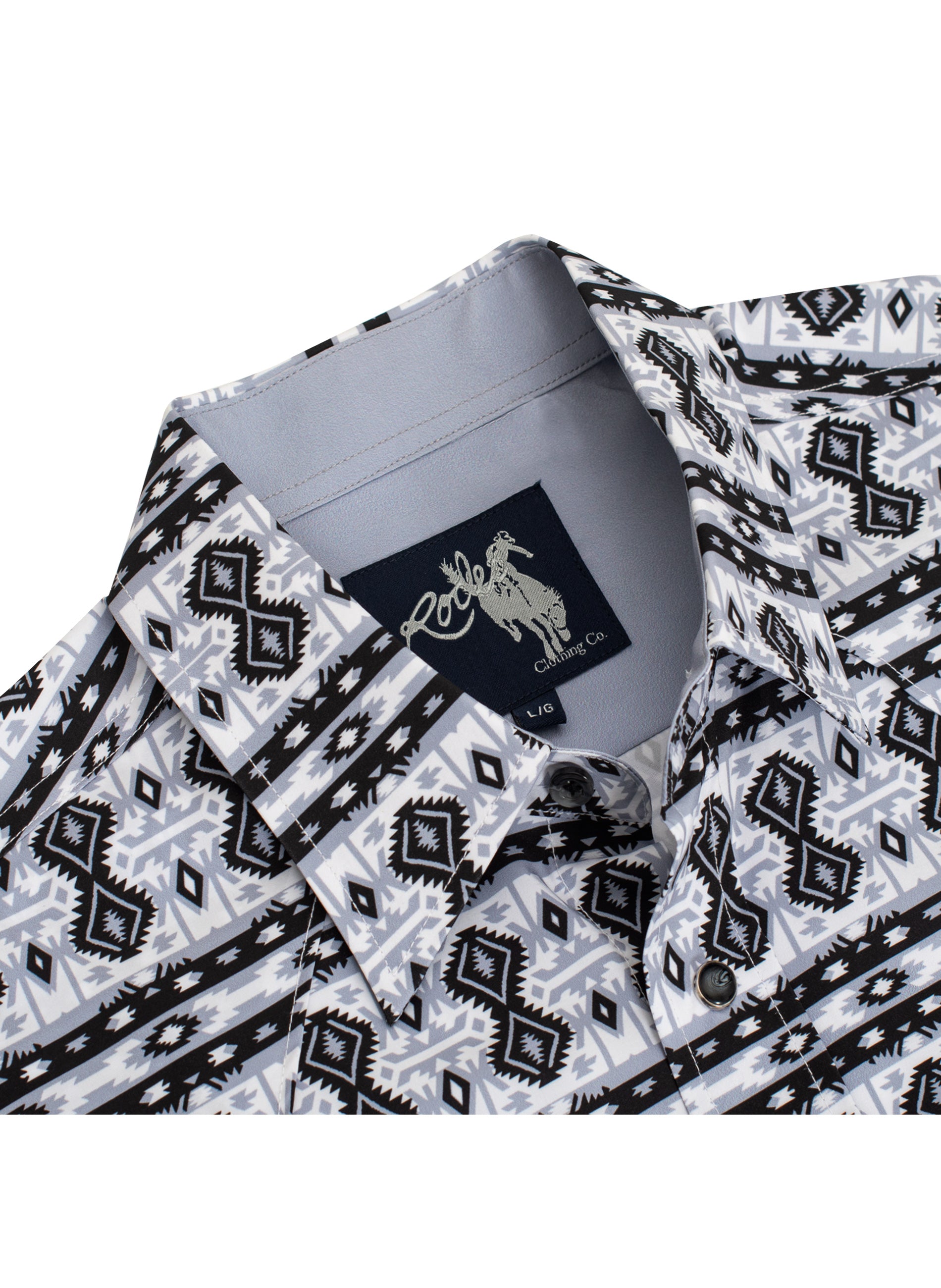 Men's Western Pearl Snap Print Shirt-MPS110L-1061