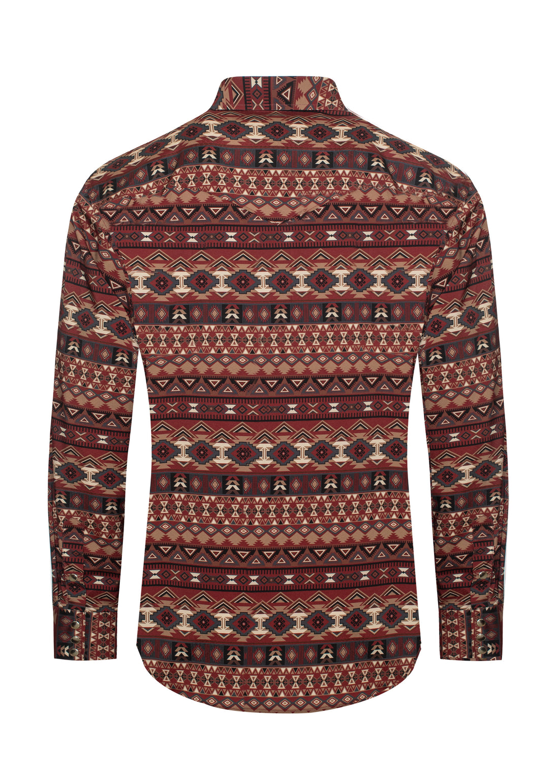 Men's Western Pearl Snap Aztec Print Shirt-MPS110L-1117