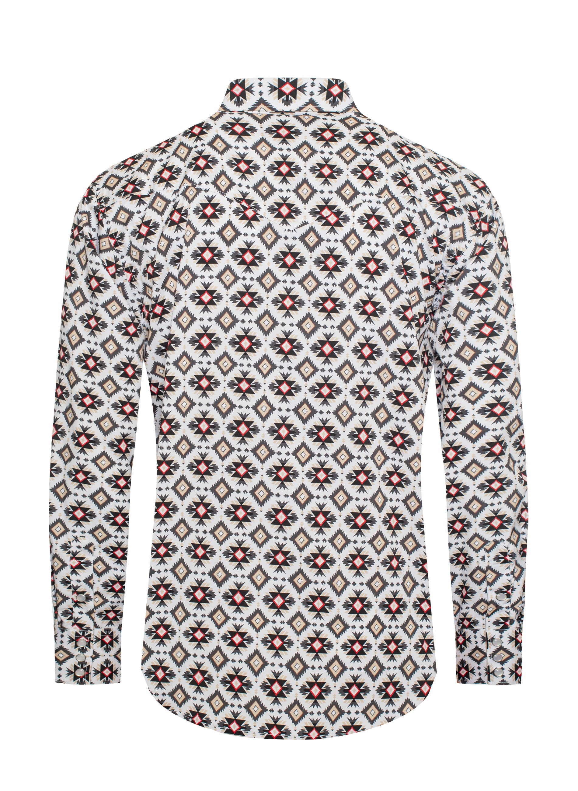 Men's Western Pearl Snap Aztec Print Shirt-MPS110L-1119