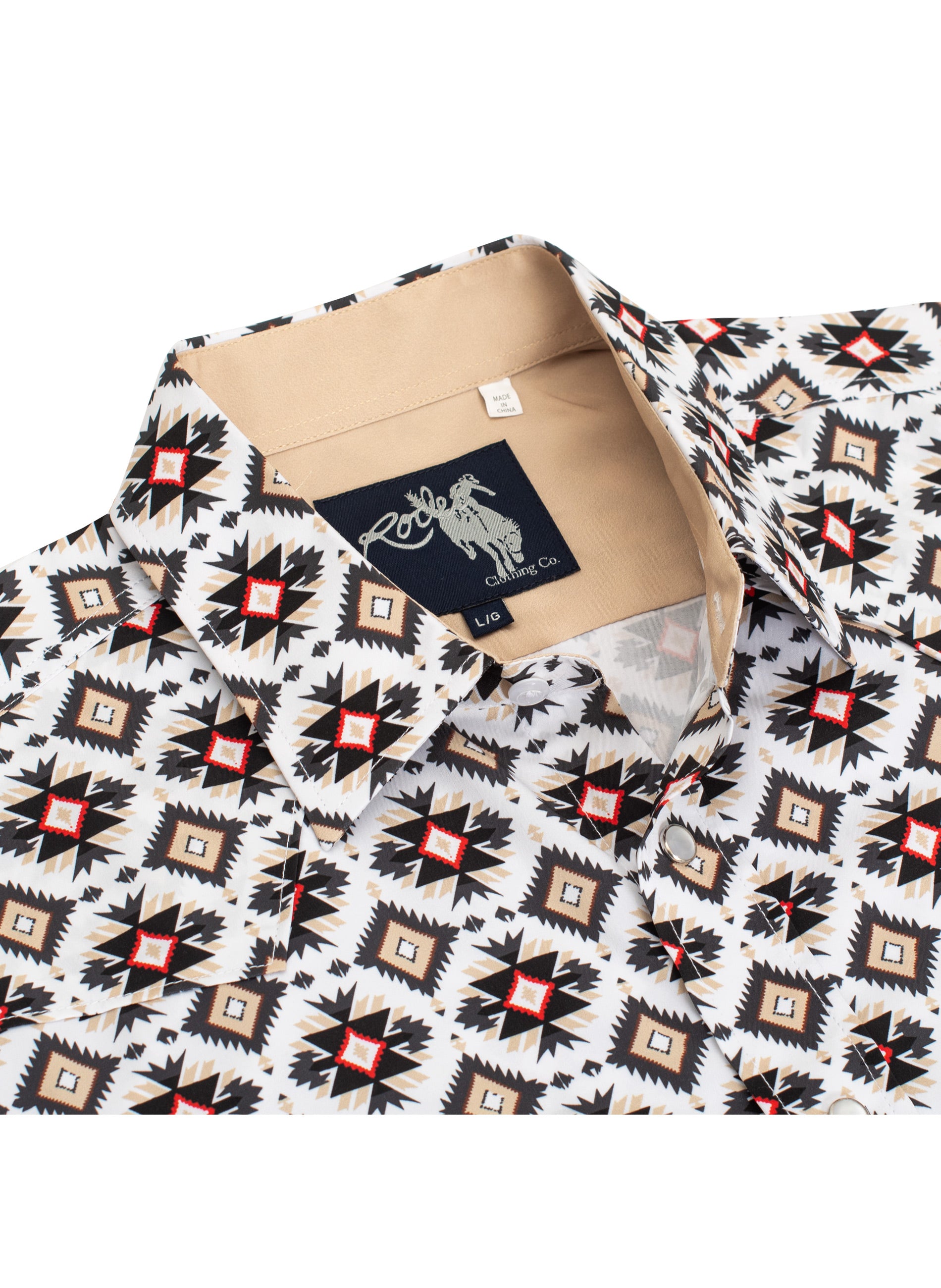 Men's Western Pearl Snap Aztec Print Shirt-MPS110L-1119
