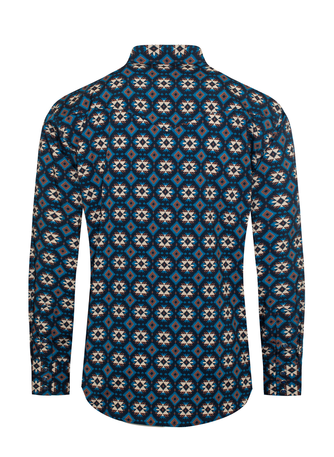 Men's Western Pearl Snap Aztec Print Shirt-MPS110L-1130