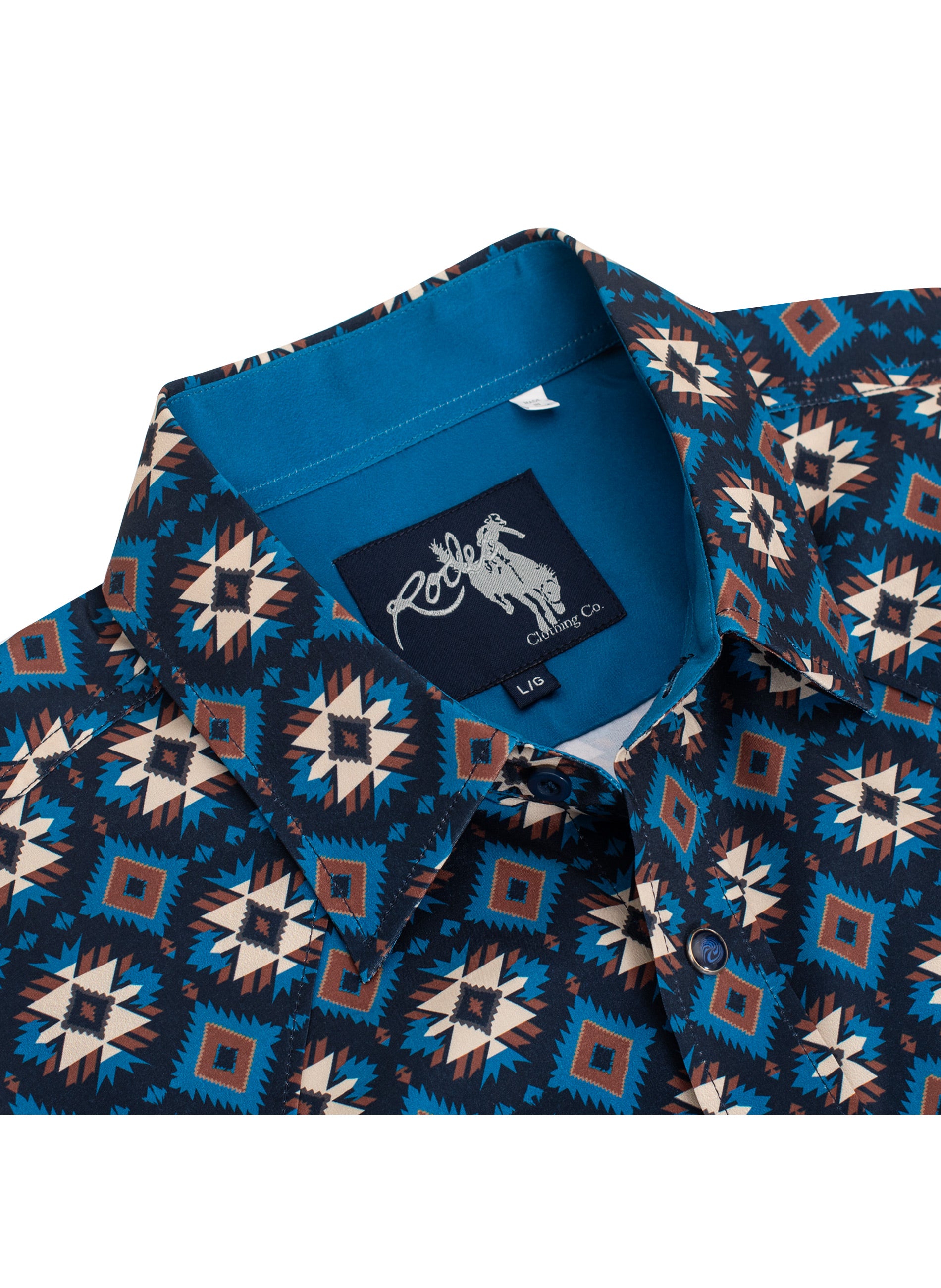 Men's Western Pearl Snap Aztec Print Shirt-MPS110L-1130