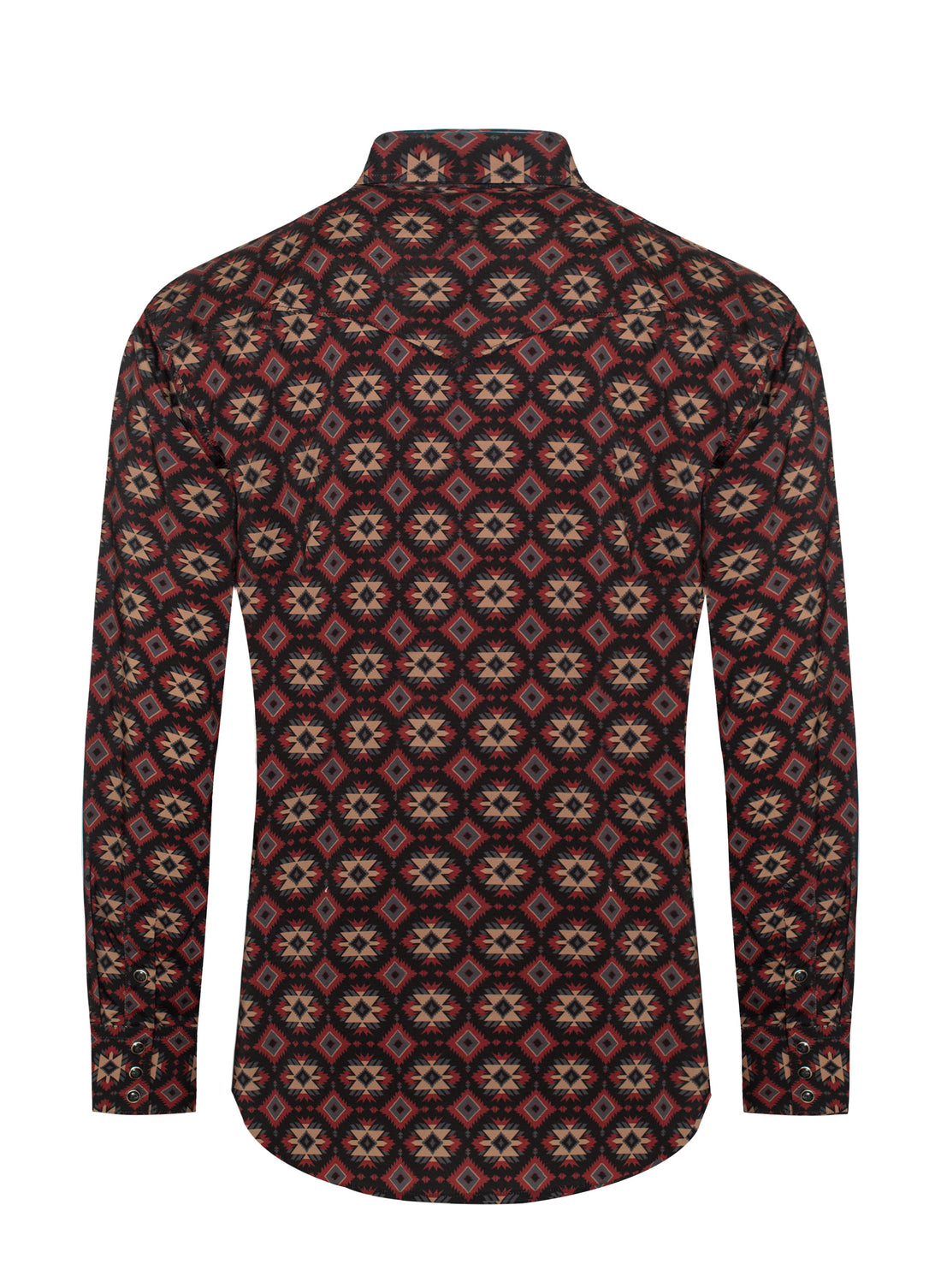 Men's Western Pearl Snap Aztec Print Shirt-MPS110L-1131