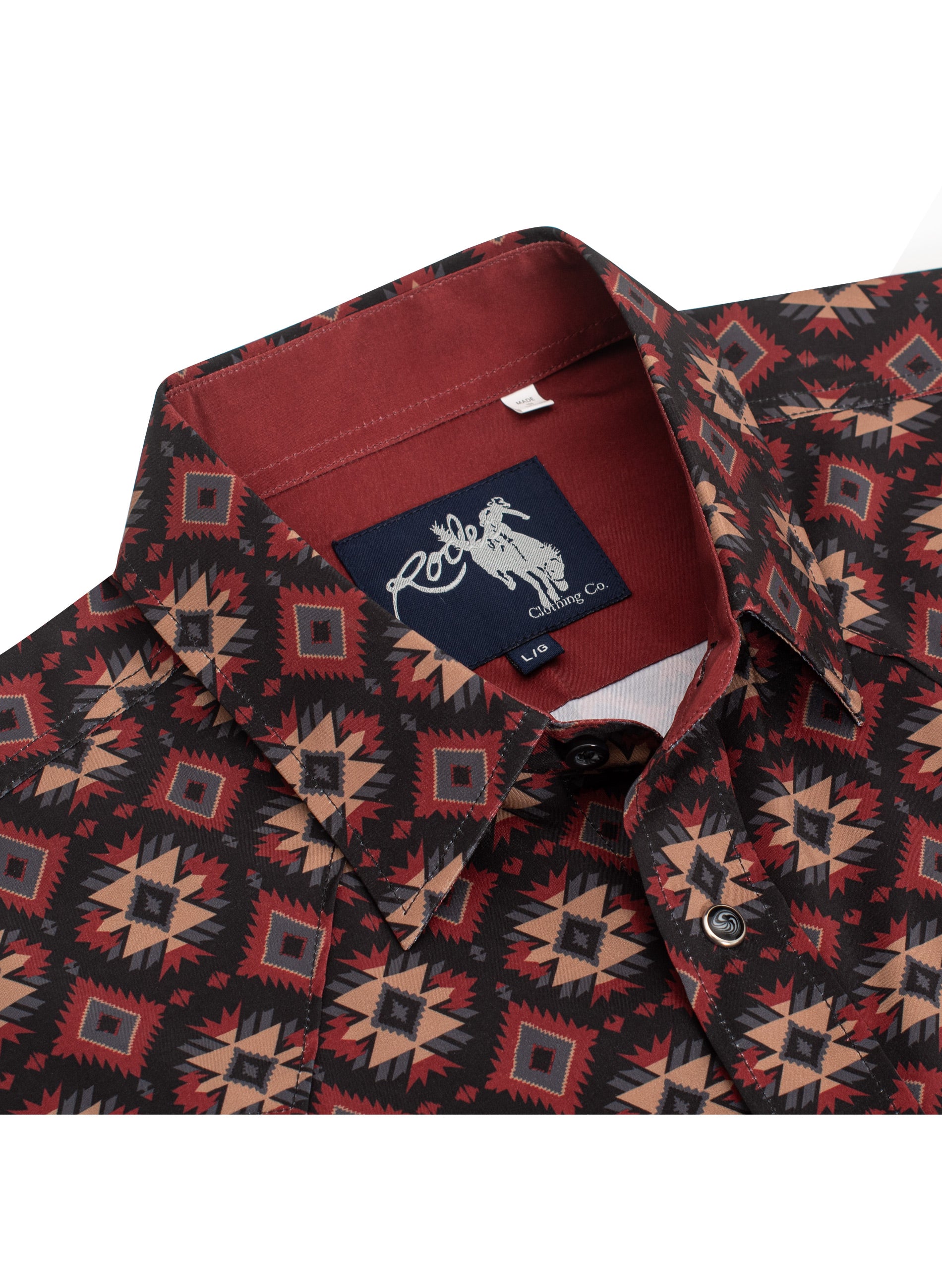 Men's Western Pearl Snap Aztec Print Shirt-MPS110L-1131