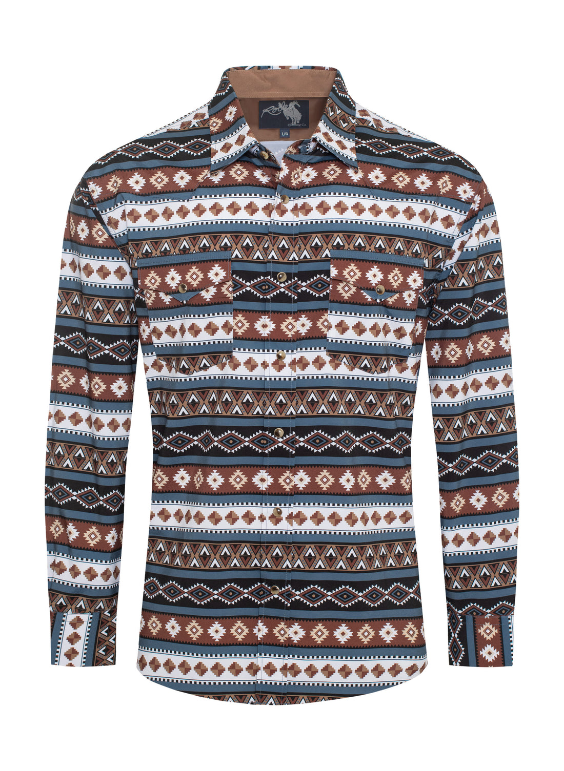 Men's Western Pearl Snap Aztec Print Shirt-MPS110L-115 - Rodeo Clothing wholesale 