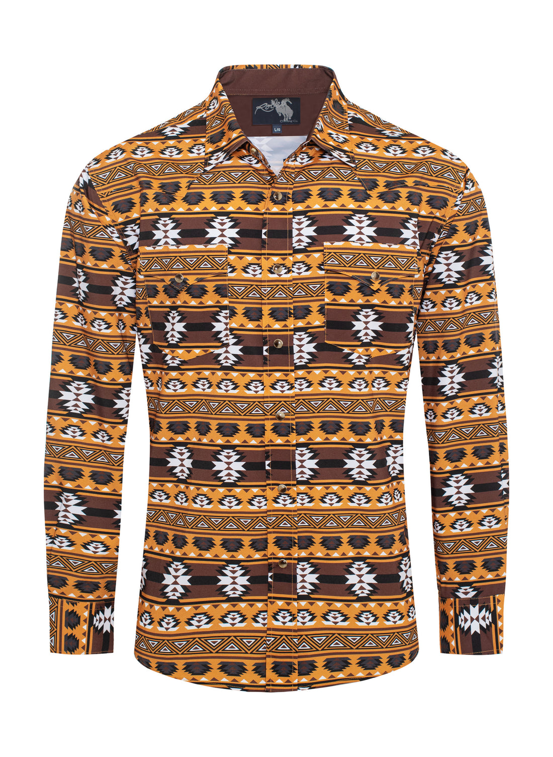 Men's Western Pearl Snap Aztec Print Shirt-MPS110L-117 - Rodeo Clothing wholesale 