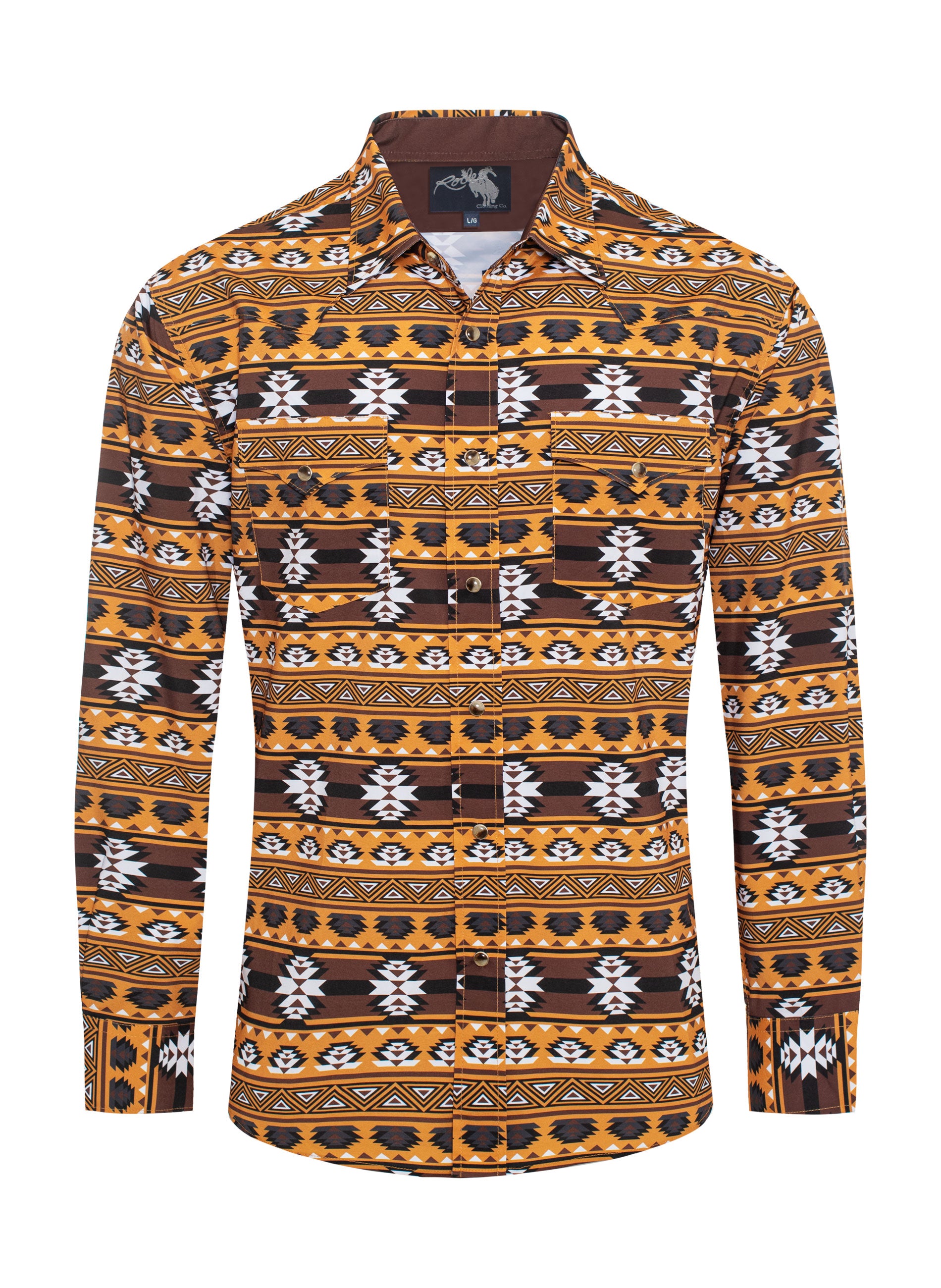 Men's Western Pearl Snap Aztec Print Shirt-MPS110L-117 - Rodeo Clothing wholesale 