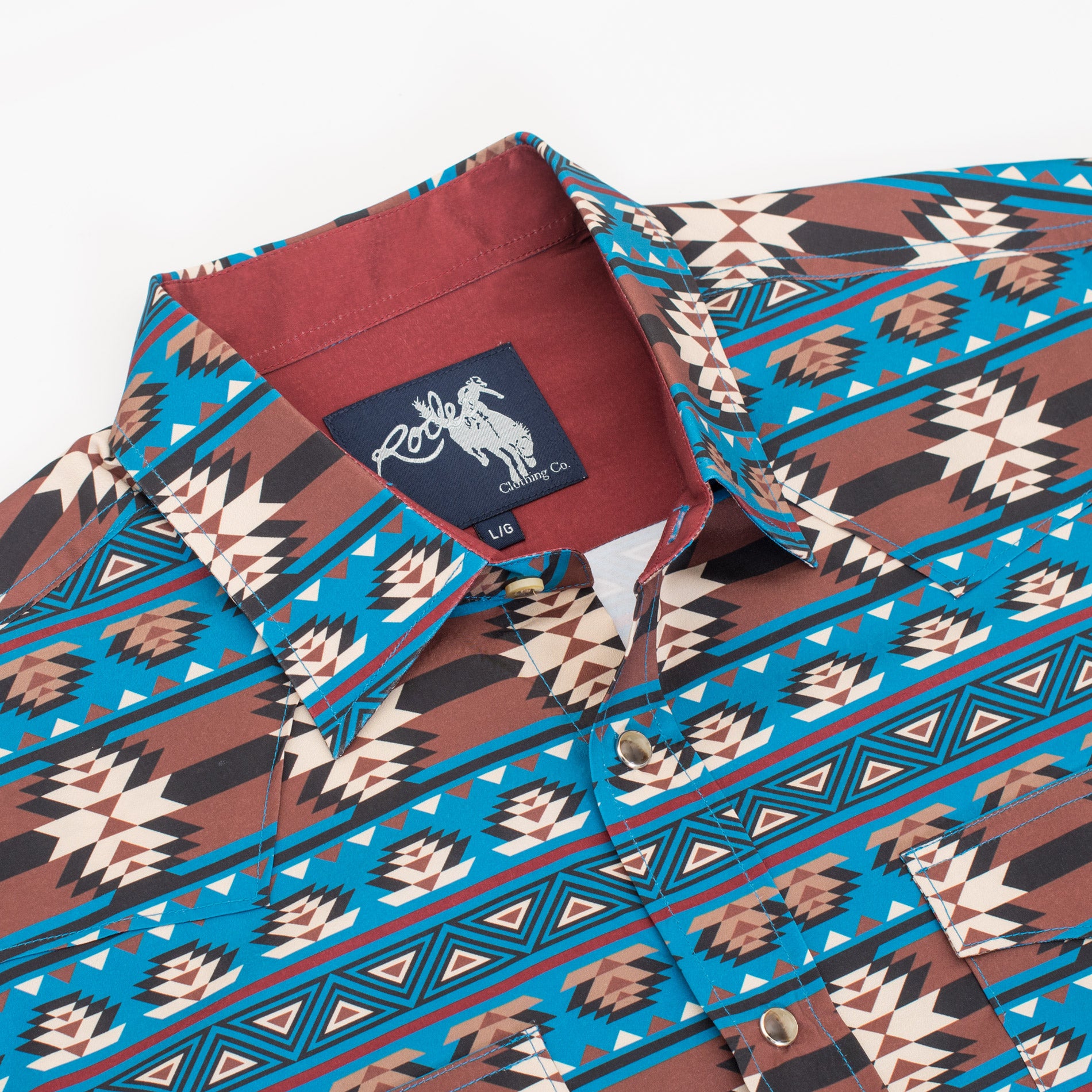 Men's Western Pearl Snap Aztec Print Shirt-MPS110L-118 - Rodeo Clothing wholesale 
